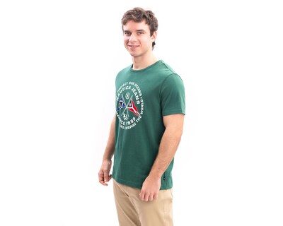 Foto 3 | Playera de Cuello Redondo Verde Nautica Jeans Co para Hombre
