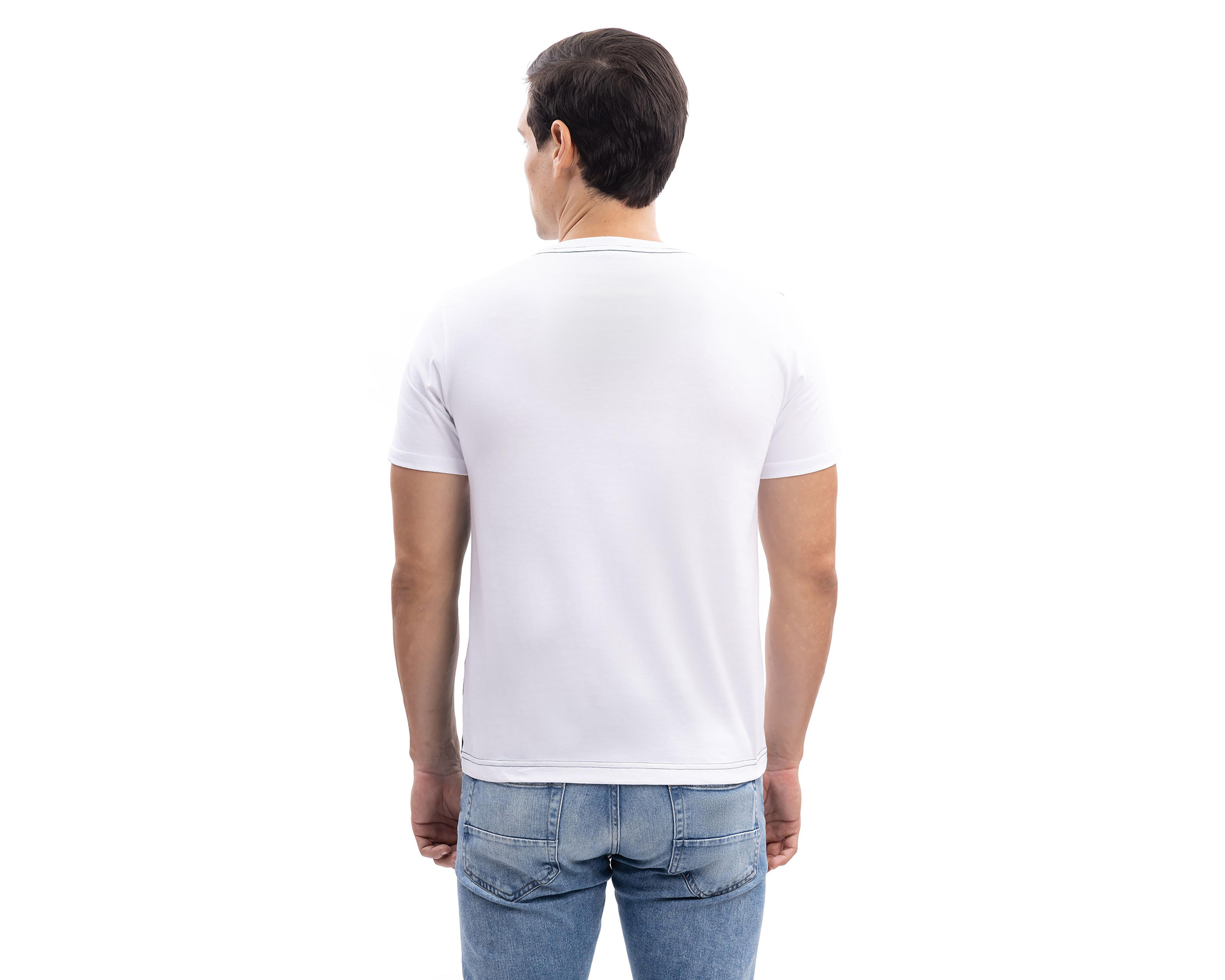 Foto 3 pulgar | Playera de Cuello Redondo Blanca Nautica Jeans Co para Hombre