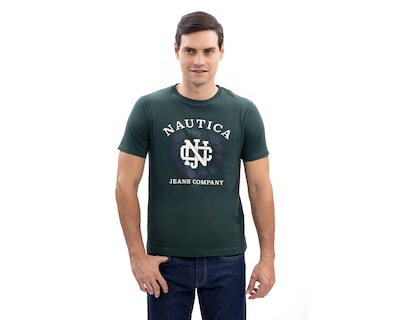 Foto 1 | Playera de Cuello Redondo Verde Nautica Jeans Co para Hombre