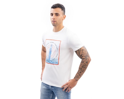 Foto 3 | Playera de Cuello Redondo Blanca Nautica Jeans Co para Hombre