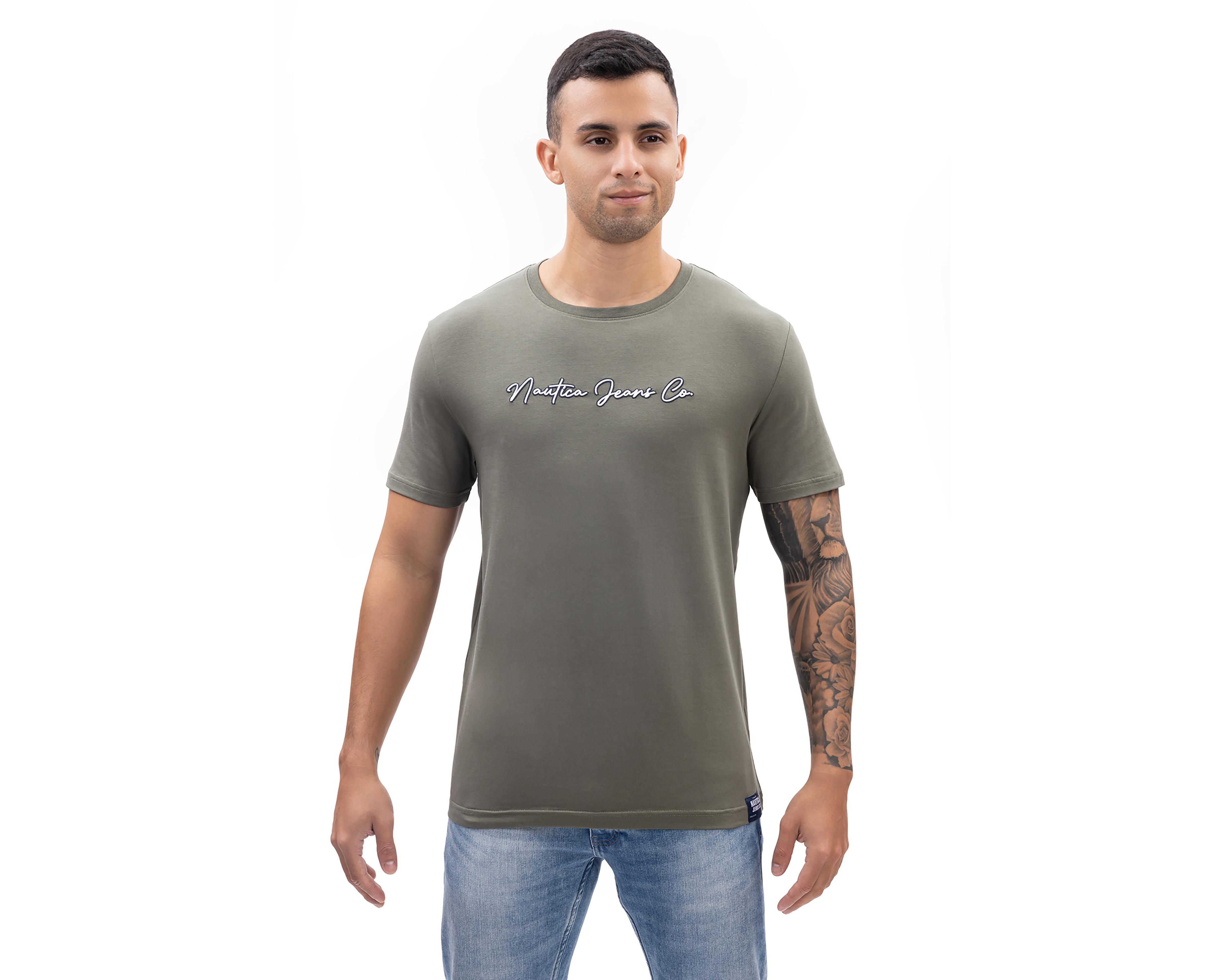 Foto 1 | Playera de Cuello Redondo Verde Nautica Jeans Co para Hombre