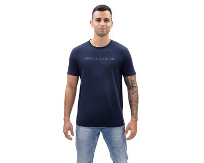 Foto 1 | Playera de Cuello Redondo Azul Nautica Jeans Co para Hombre