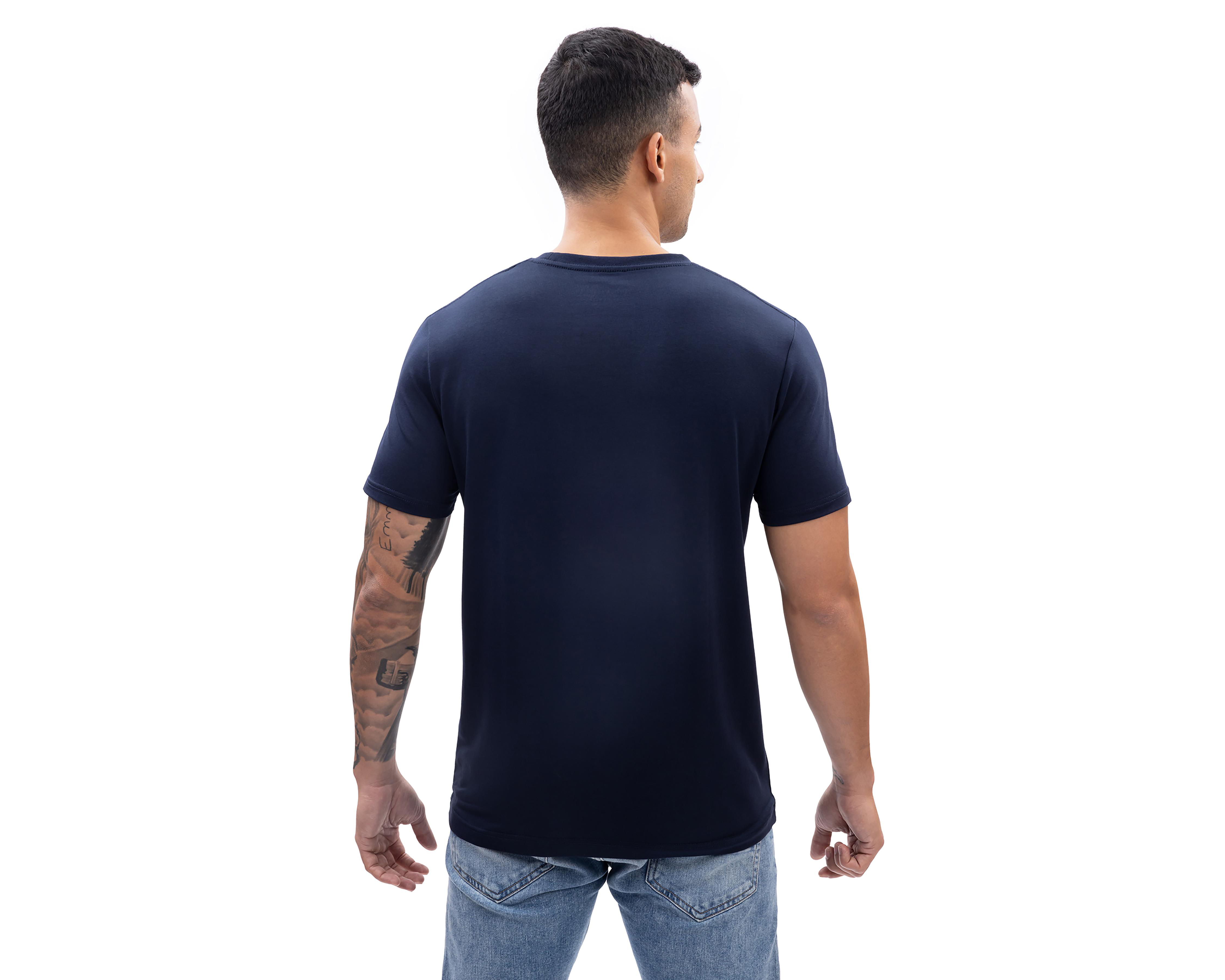Foto 3 pulgar | Playera de Cuello Redondo Azul Marino Nautica Jeans Co para Hombre