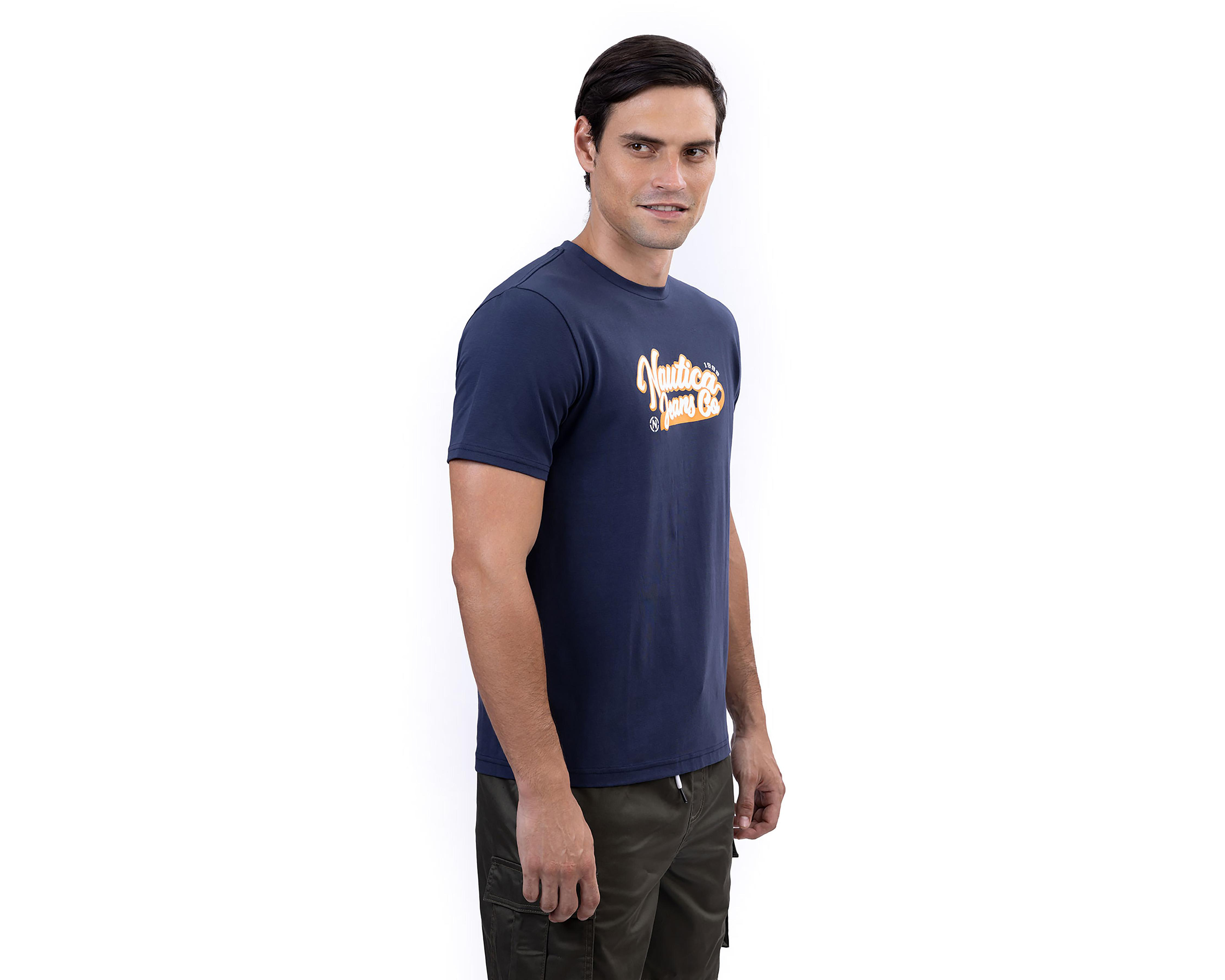 Foto 4 pulgar | Playera Cuello Redondo Azul Marino Nautica Jeans Co para Hombre