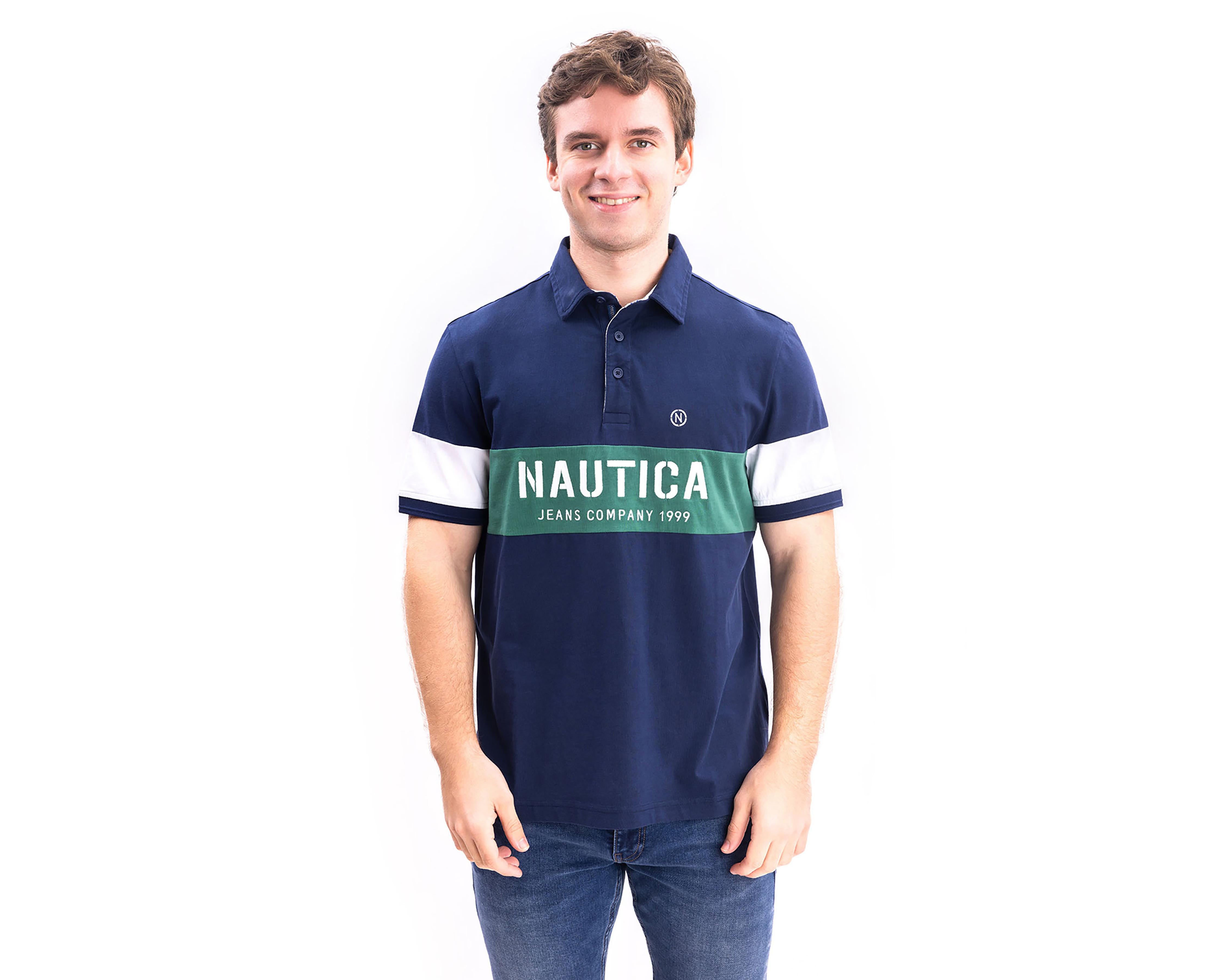 Playera Polo Nautica Jeans Co Manga Corta Azul Marino para Hombre