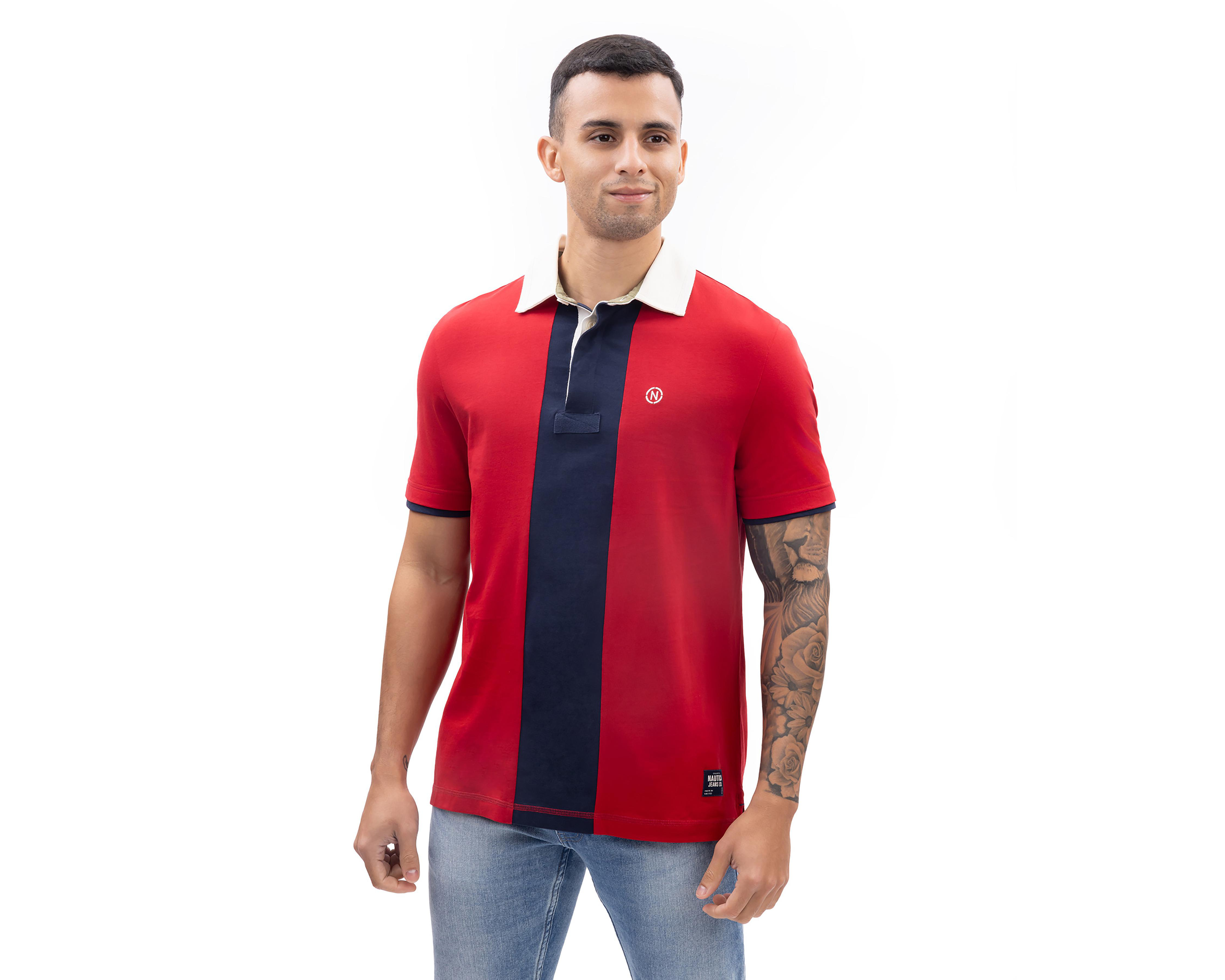 Playera Polo Nautica Jeans Co Roja para Hombre
