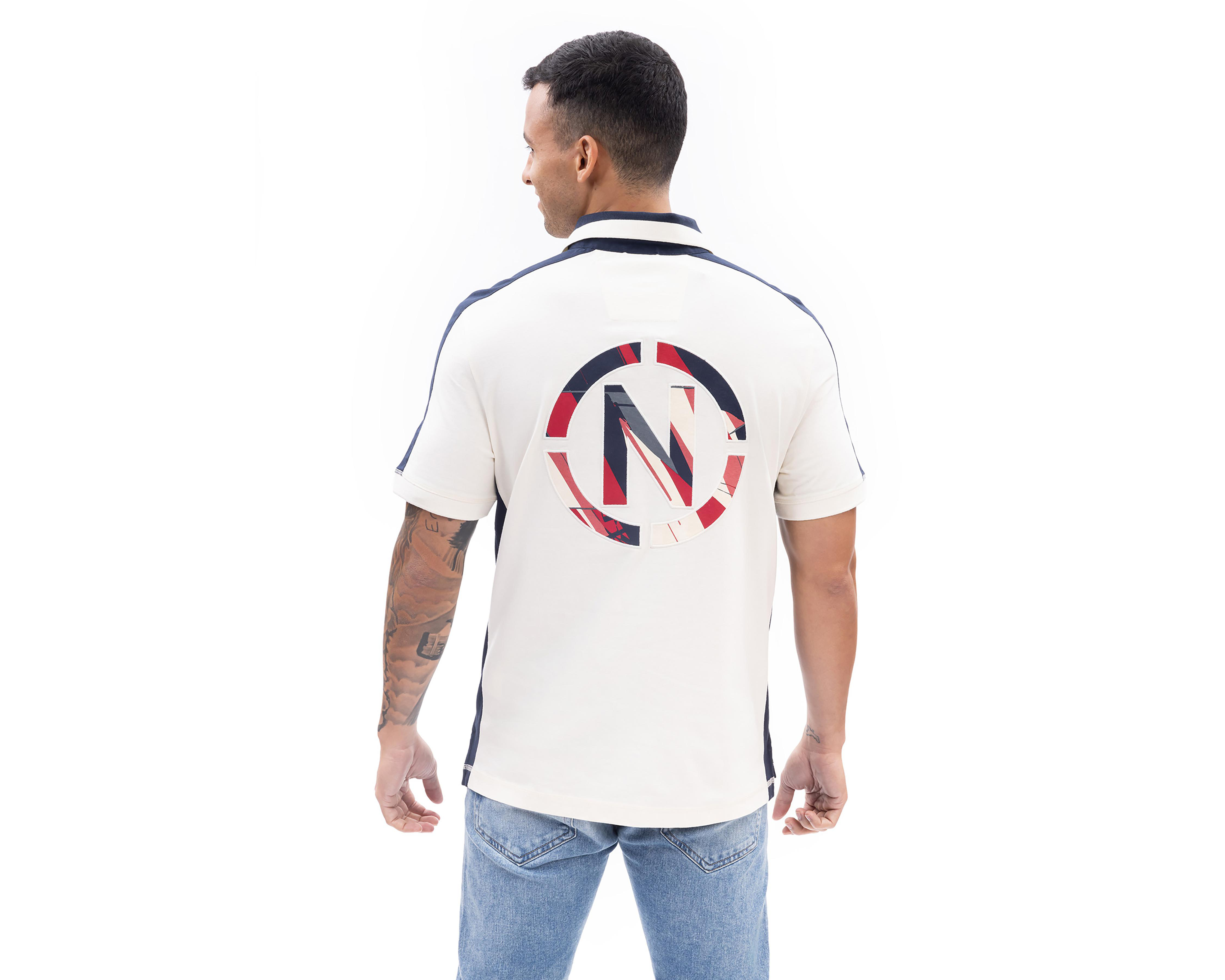 Foto 3 pulgar | Playera Polo Nautica Jeans Co Blanca para Hombre