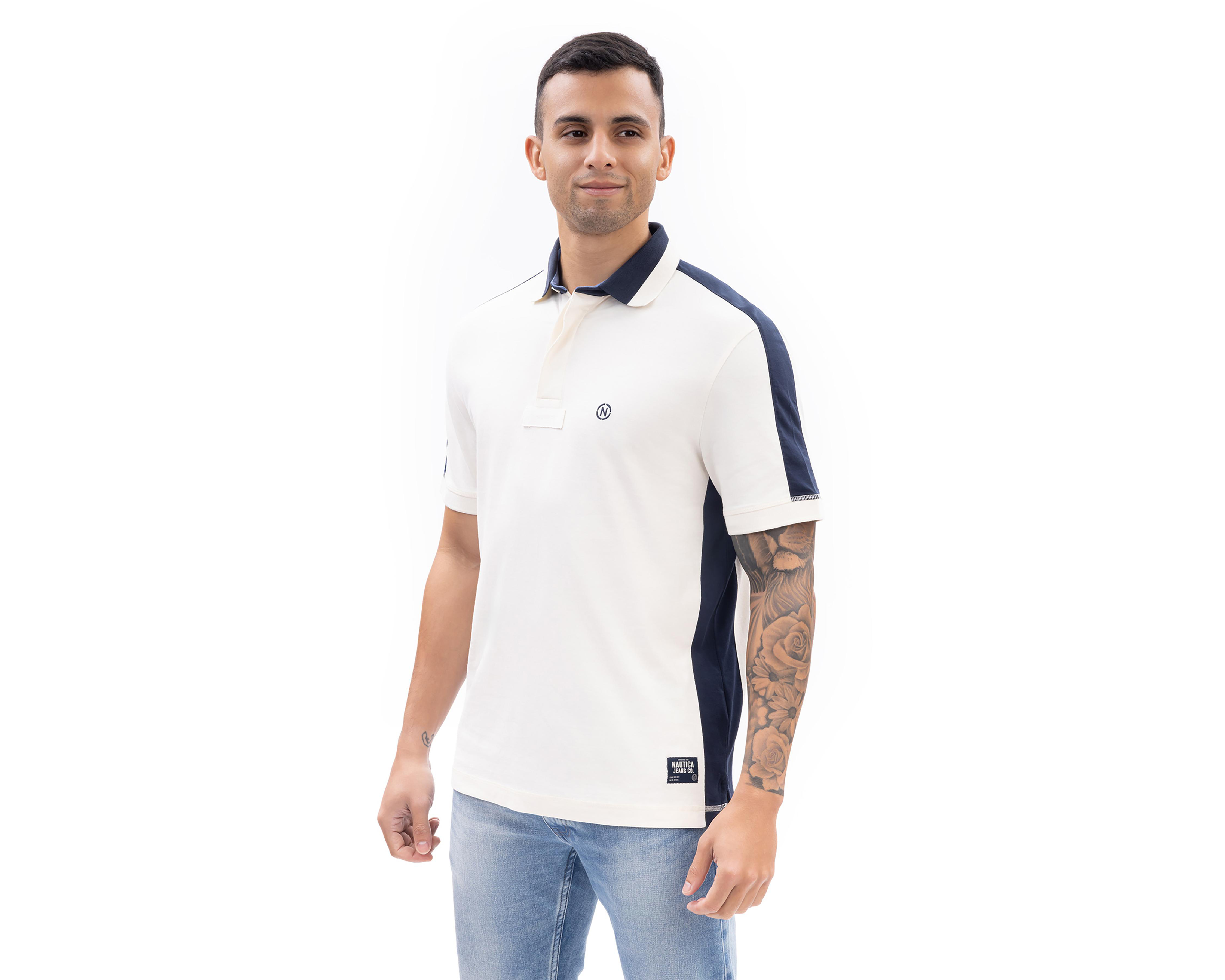 Foto 4 pulgar | Playera Polo Nautica Jeans Co Blanca para Hombre