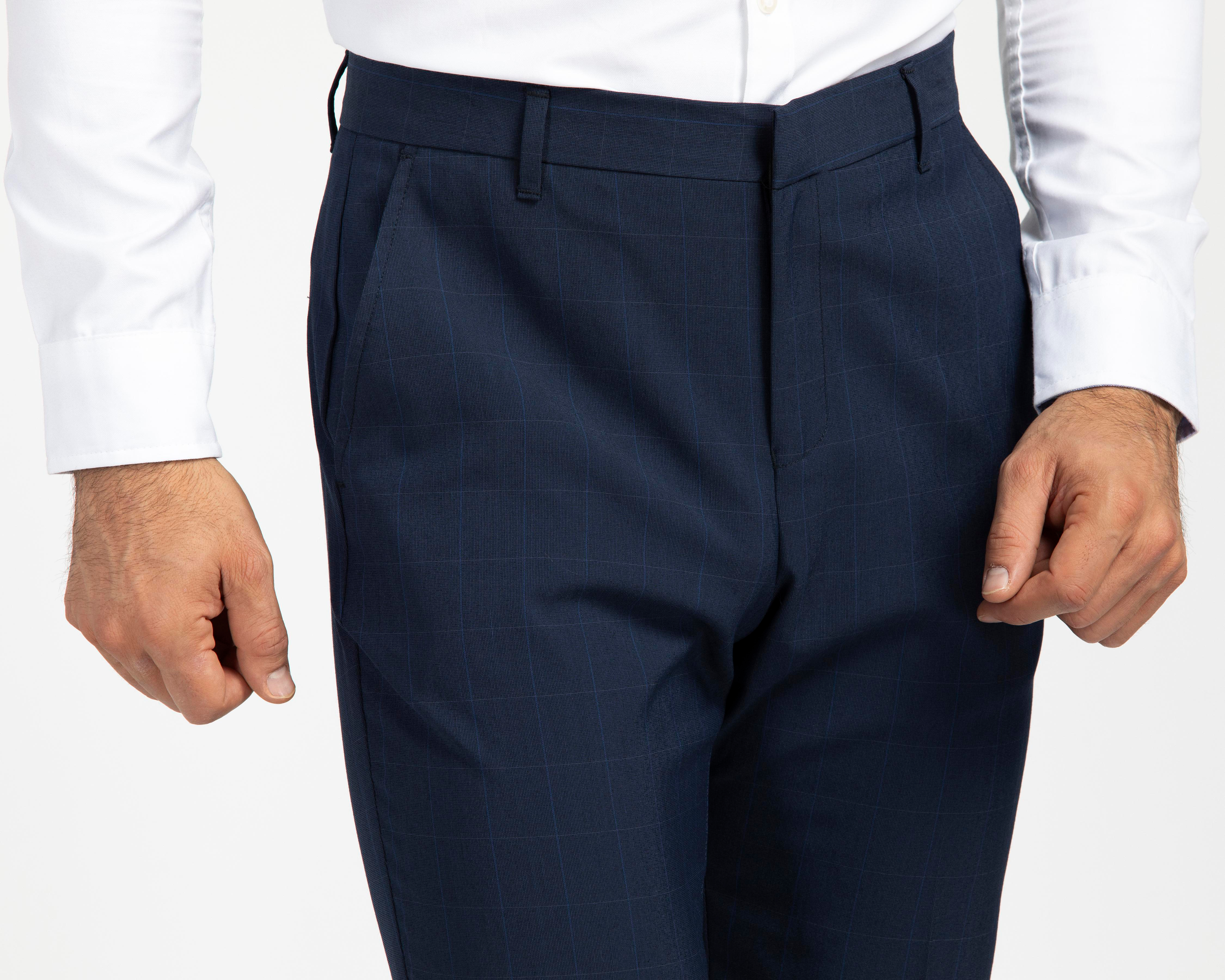 Foto 4 pulgar | Pantalón de Vestir Wall Street Azul para Hombre