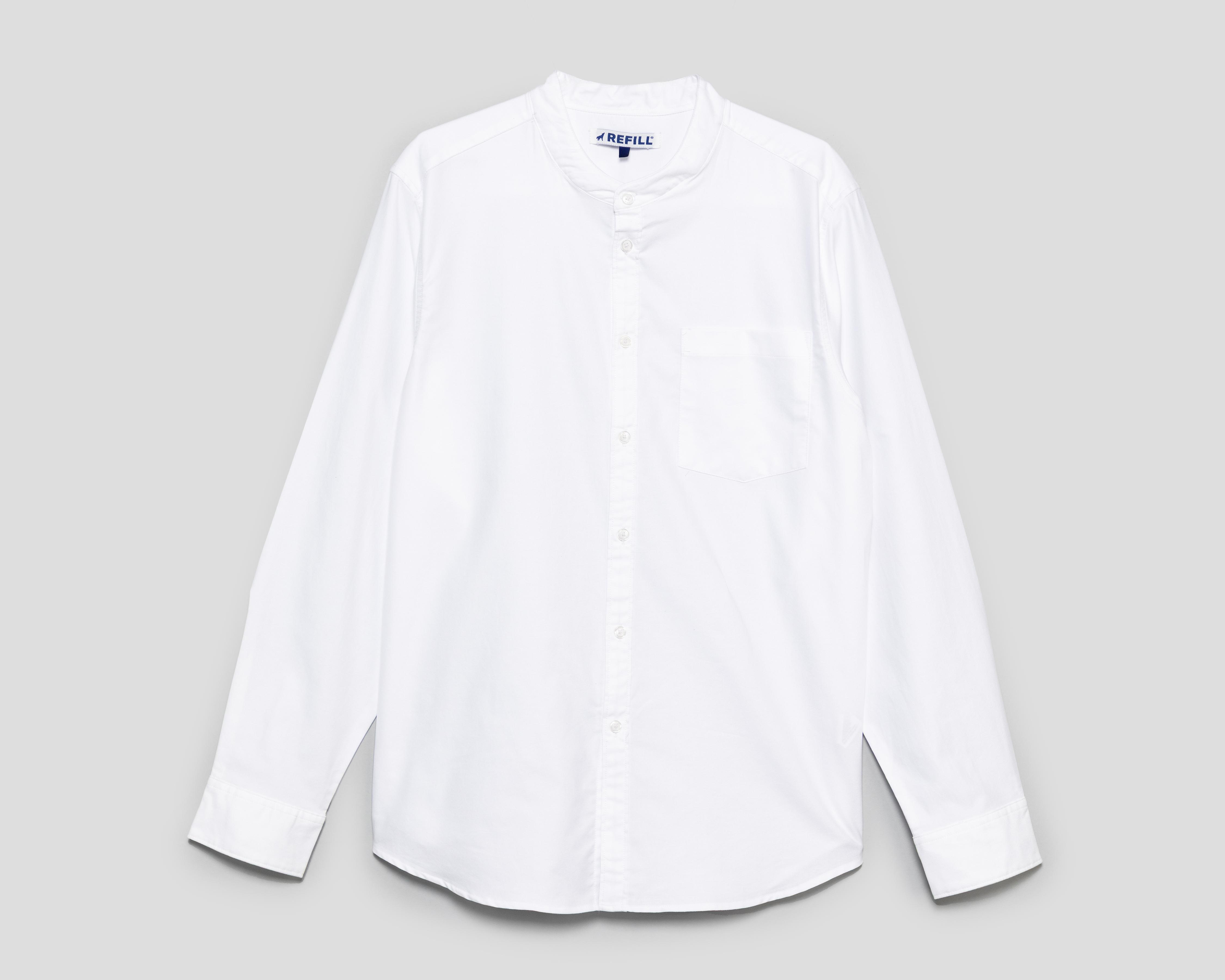 Camisa Casual de Algodón Refill Regular Blanca para Hombre