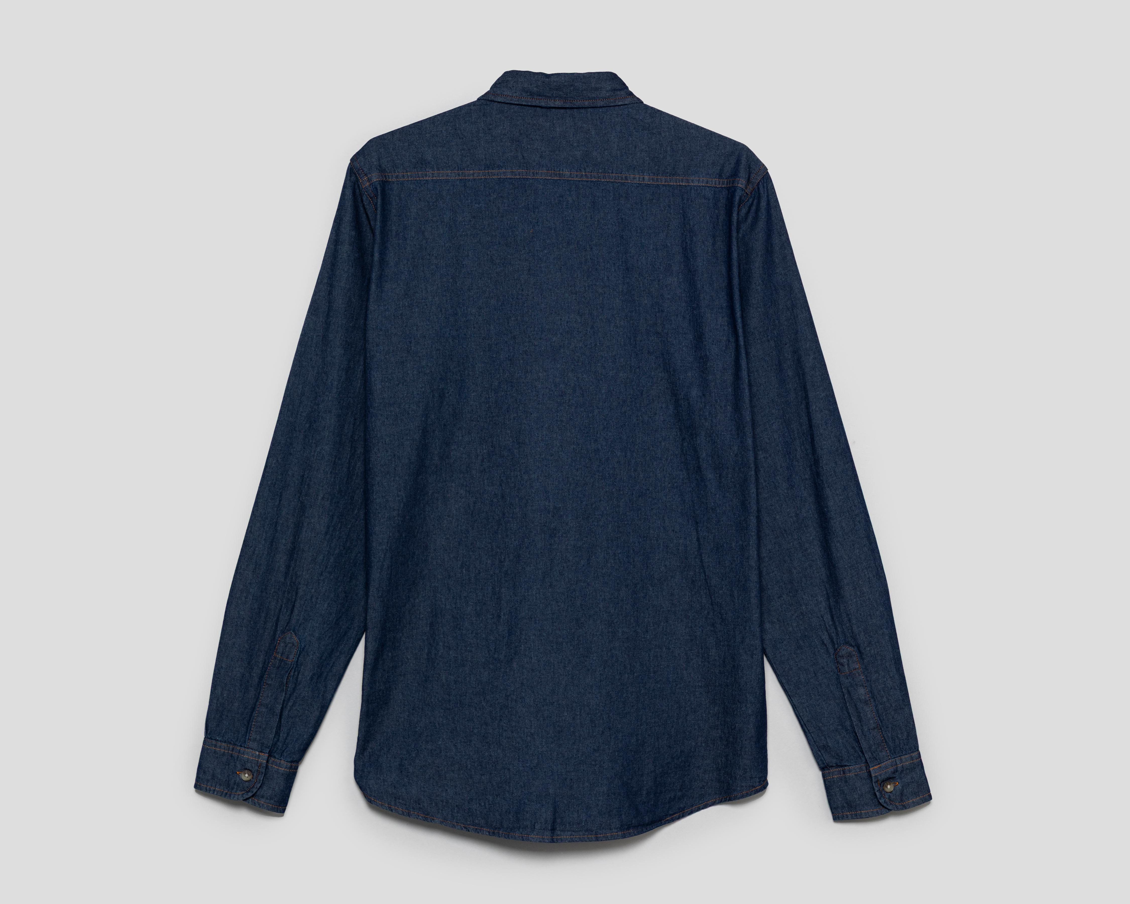 Foto 2 | Camisa Casual de Algodón Refill Regular Azul para Hombre