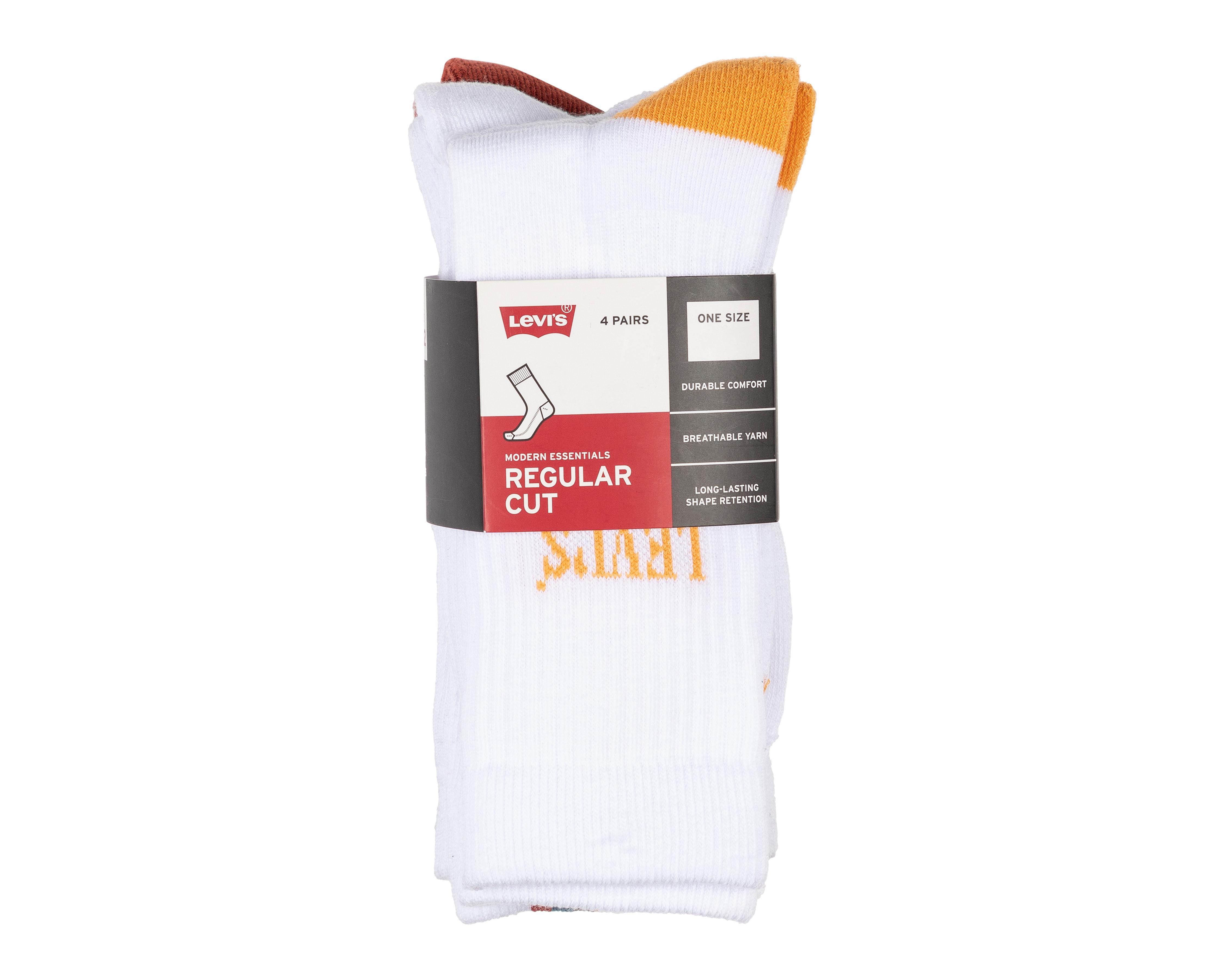 Foto 4 pulgar | Calcetas Largas Levi's para Hombre 4 Pares