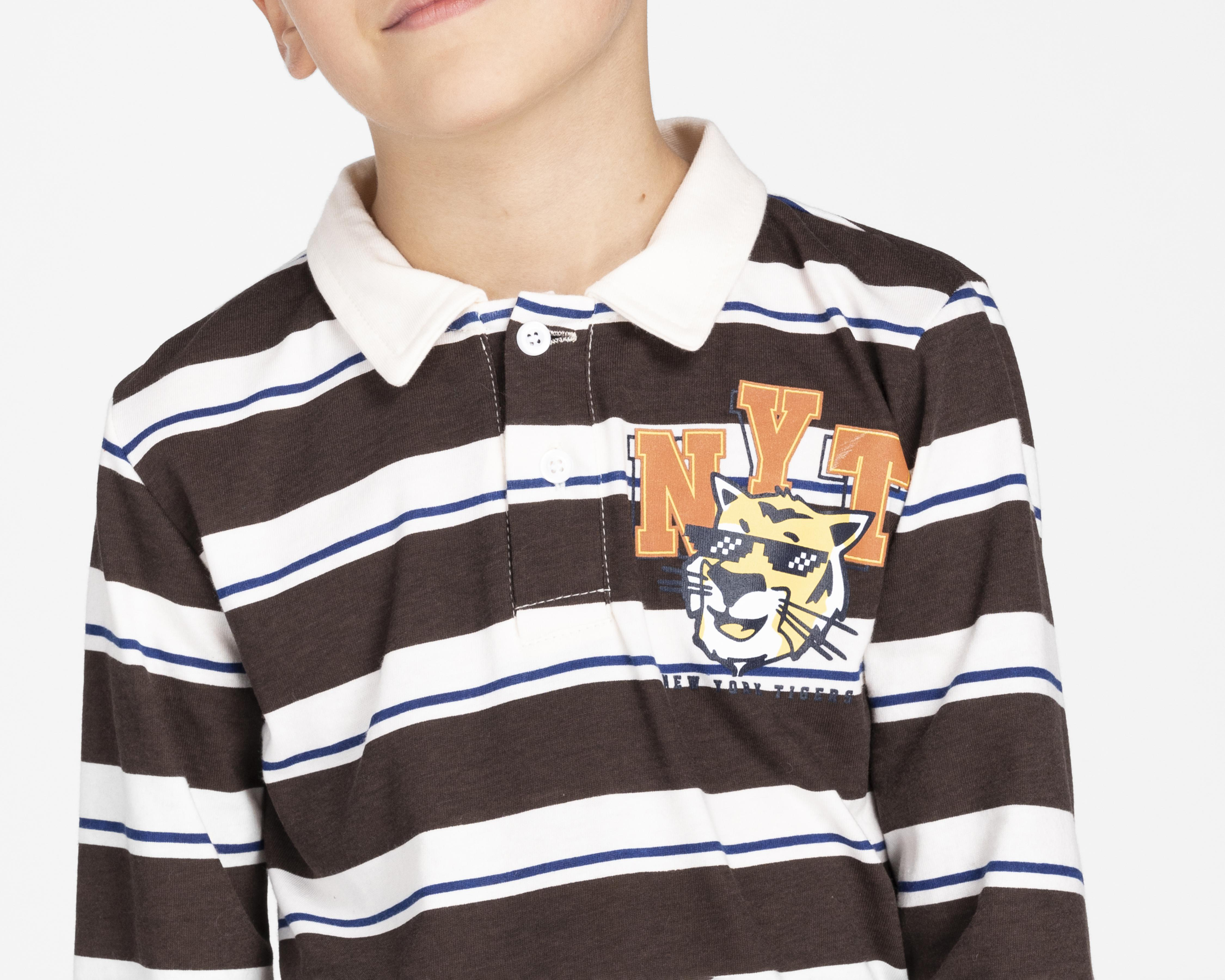 Foto 5 pulgar | Playera Refill de Rayas para Niño