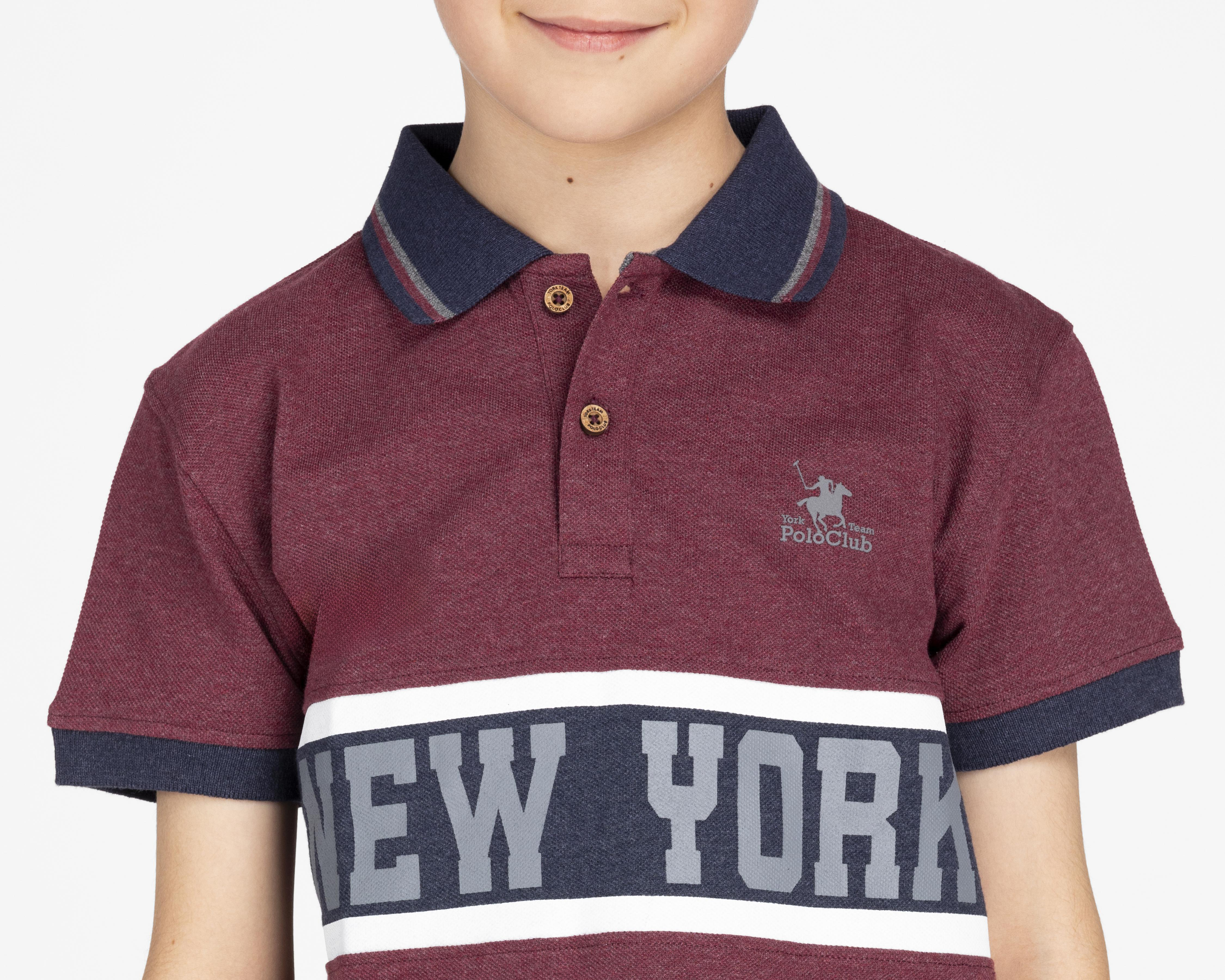 Foto 5 pulgar | Playera York Team Polo Club Estampada para Niño