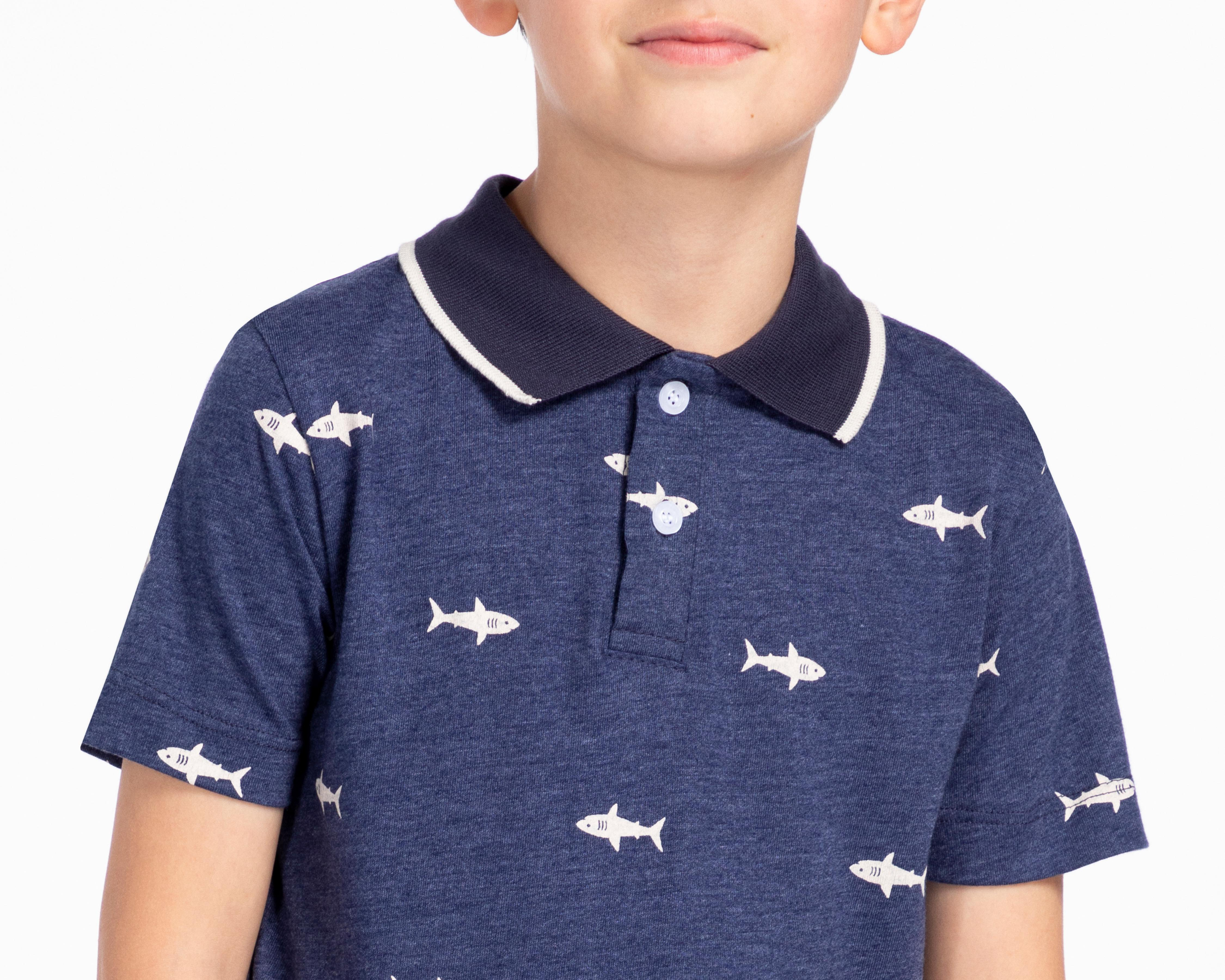 Foto 5 pulgar | Playera Refill Print de Tiburones para Niño