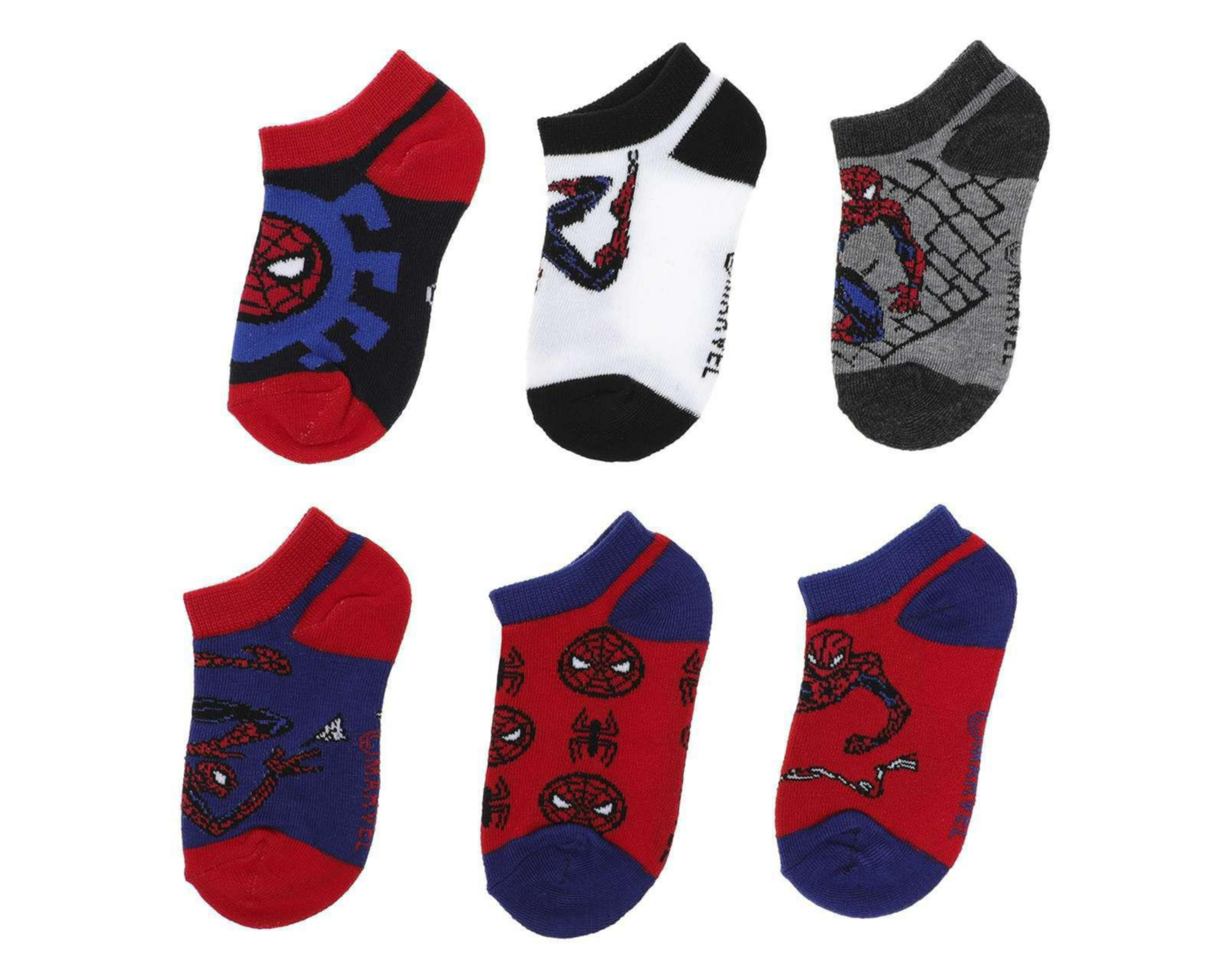 Calcetas de Moda Spiderman para Niño 6 Pares