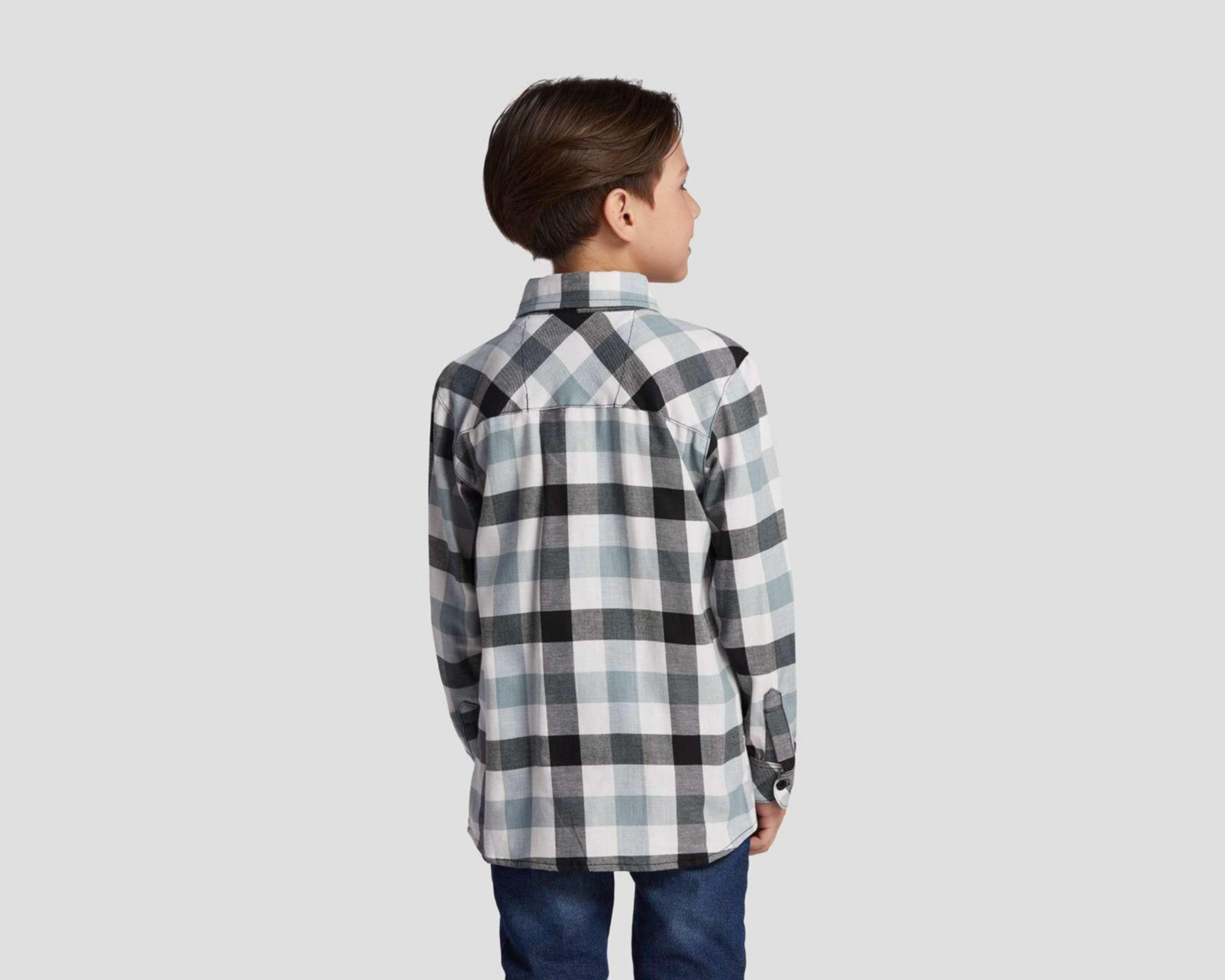 Foto 3 pulgar | Camisa Refill Manga Larga de Cuadros para Niño