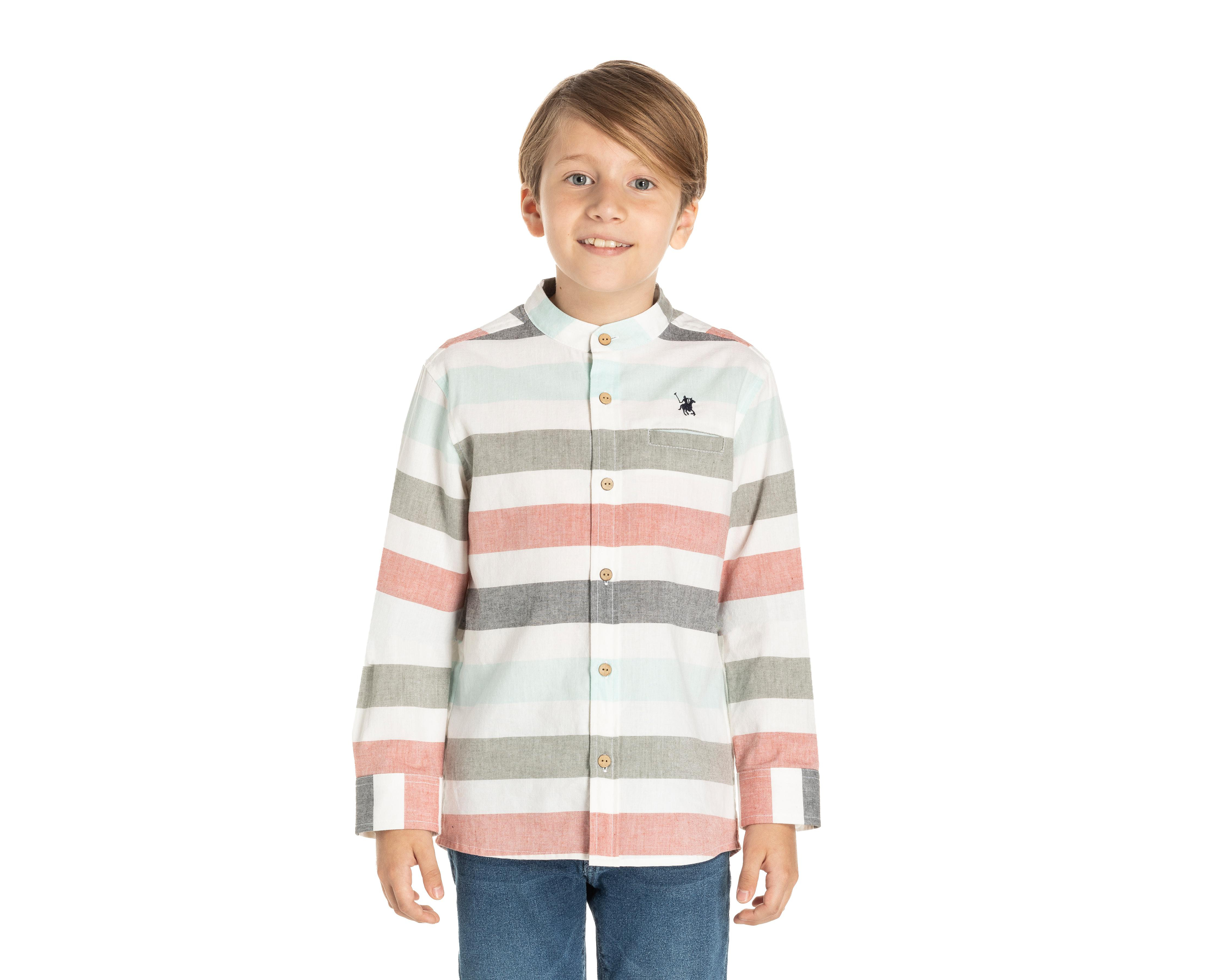 Camisa York Team Polo Club Manga Larga de Rayas para Niño