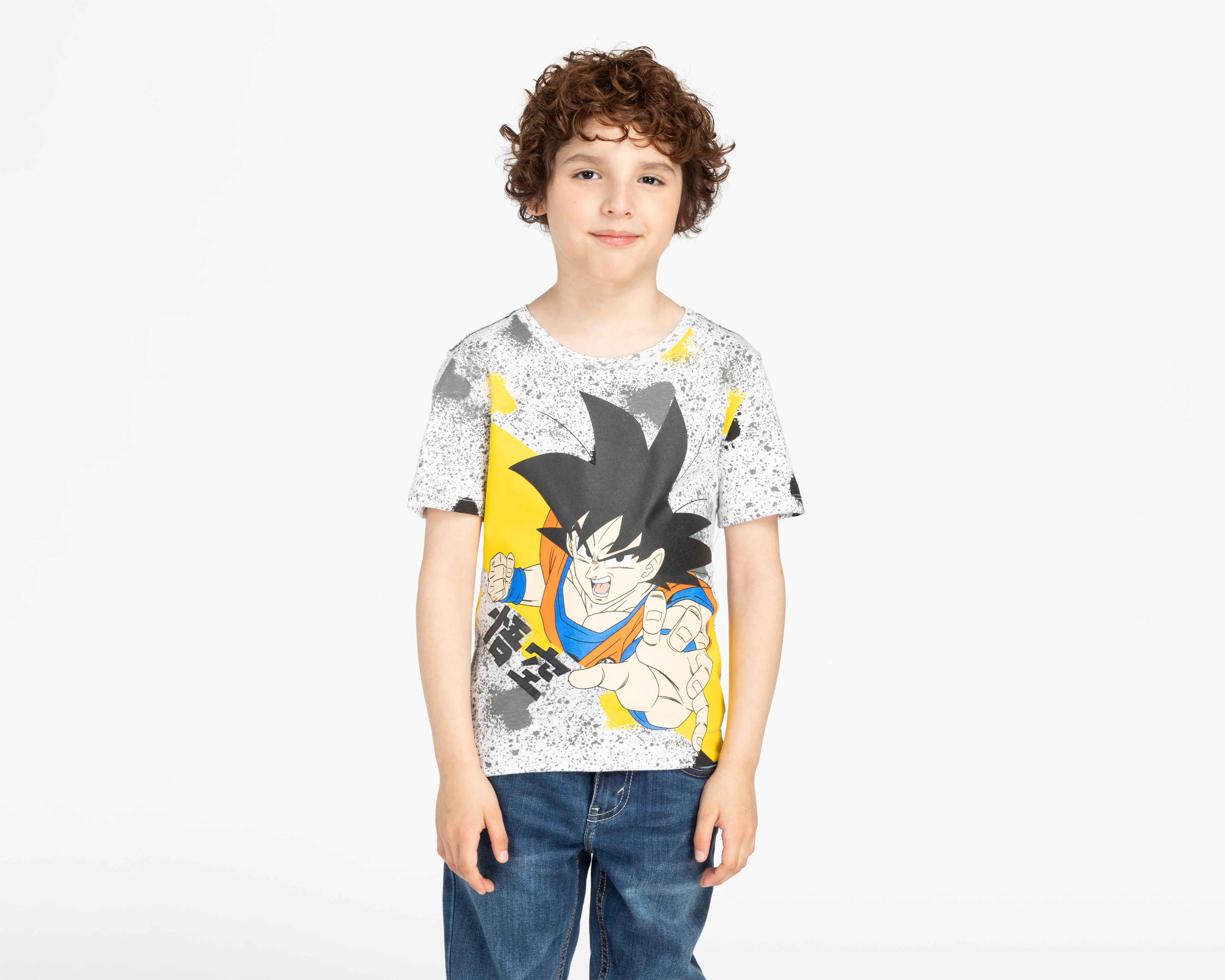 Foto 2 pulgar | Playera Dragon Ball Z Manga Corta Estampado de Gokú para Niño
