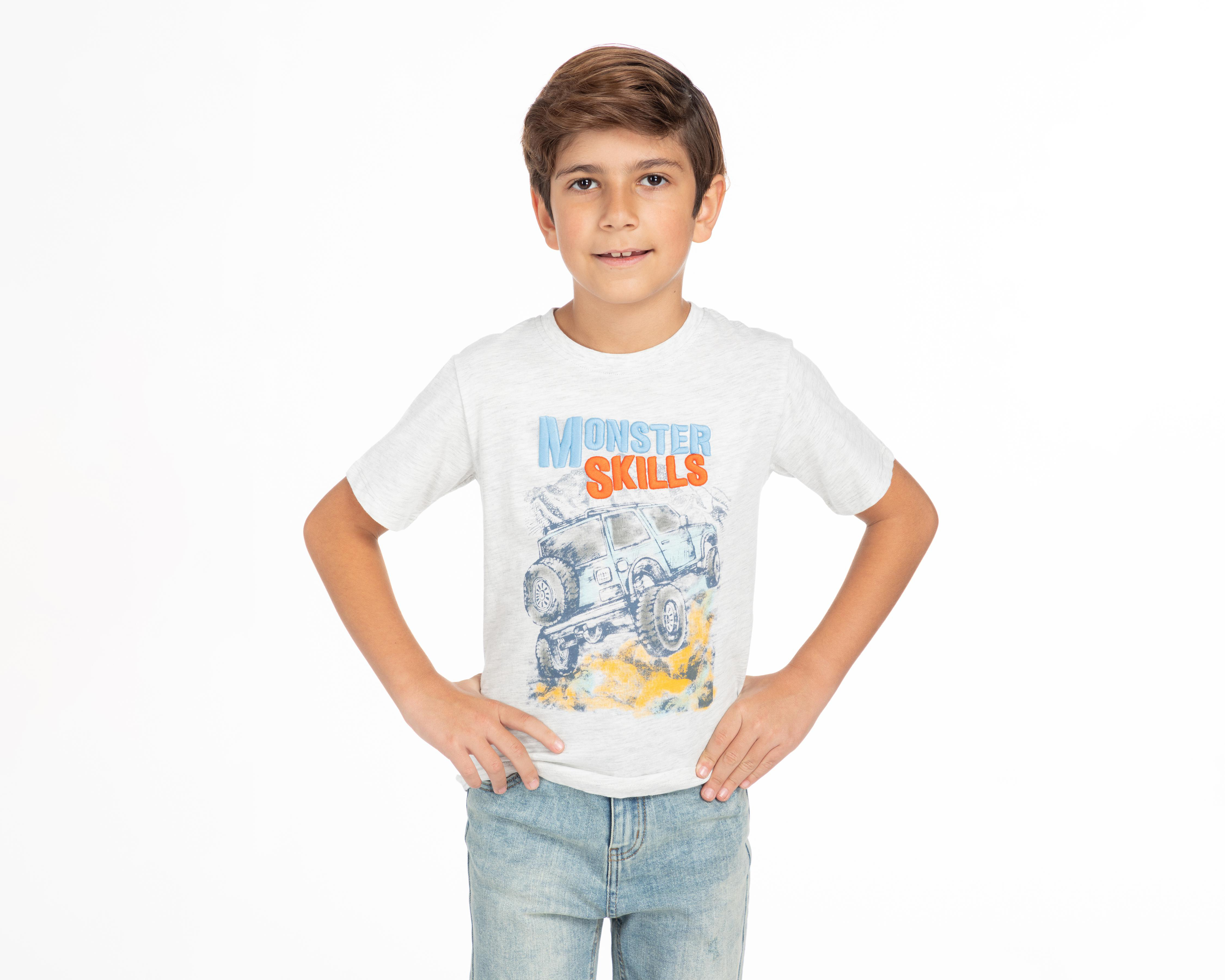 Playera Refill con Print de Carro Monstruo para Niño