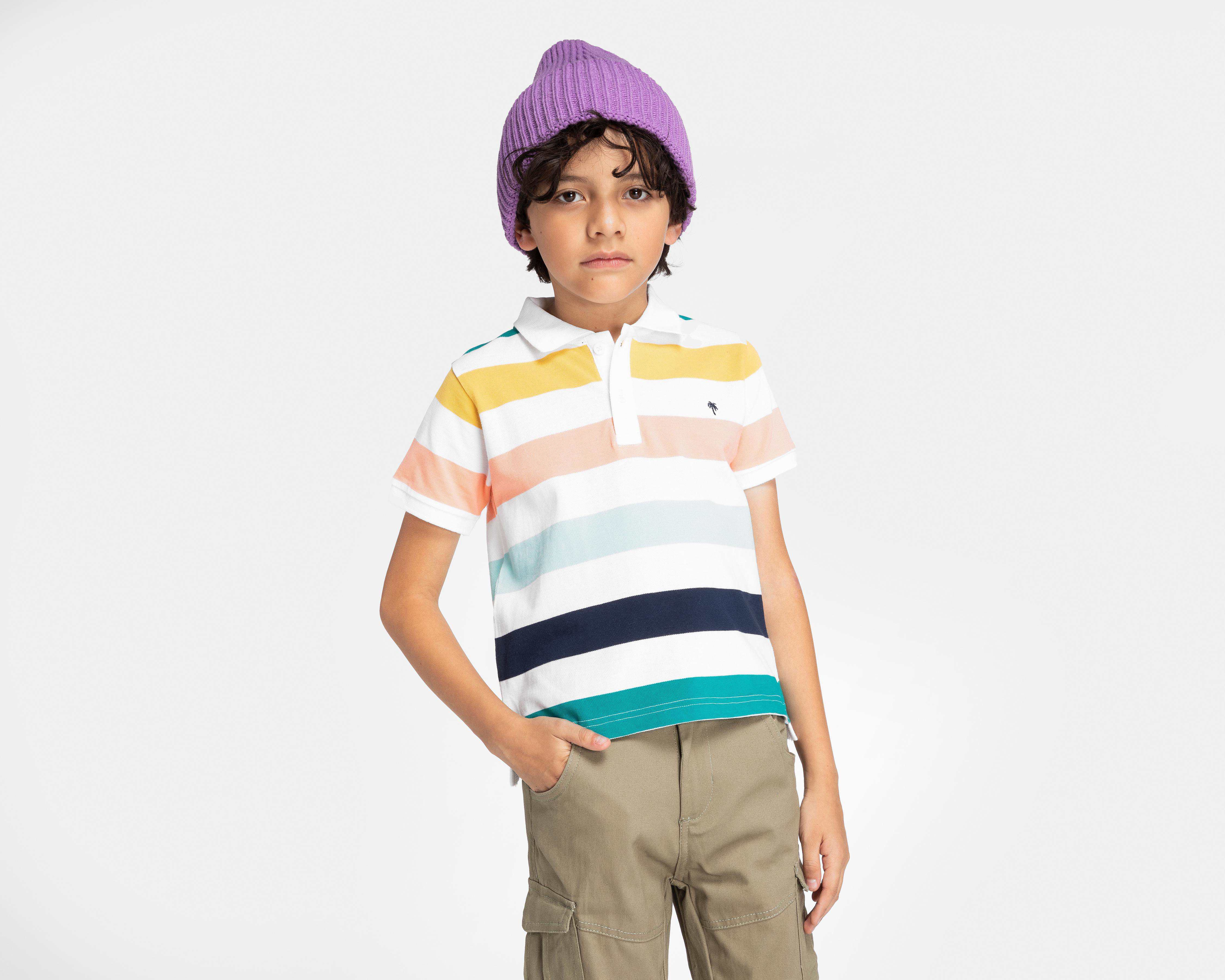 Foto 1 | Playera Neo*City de Rayas para Niño