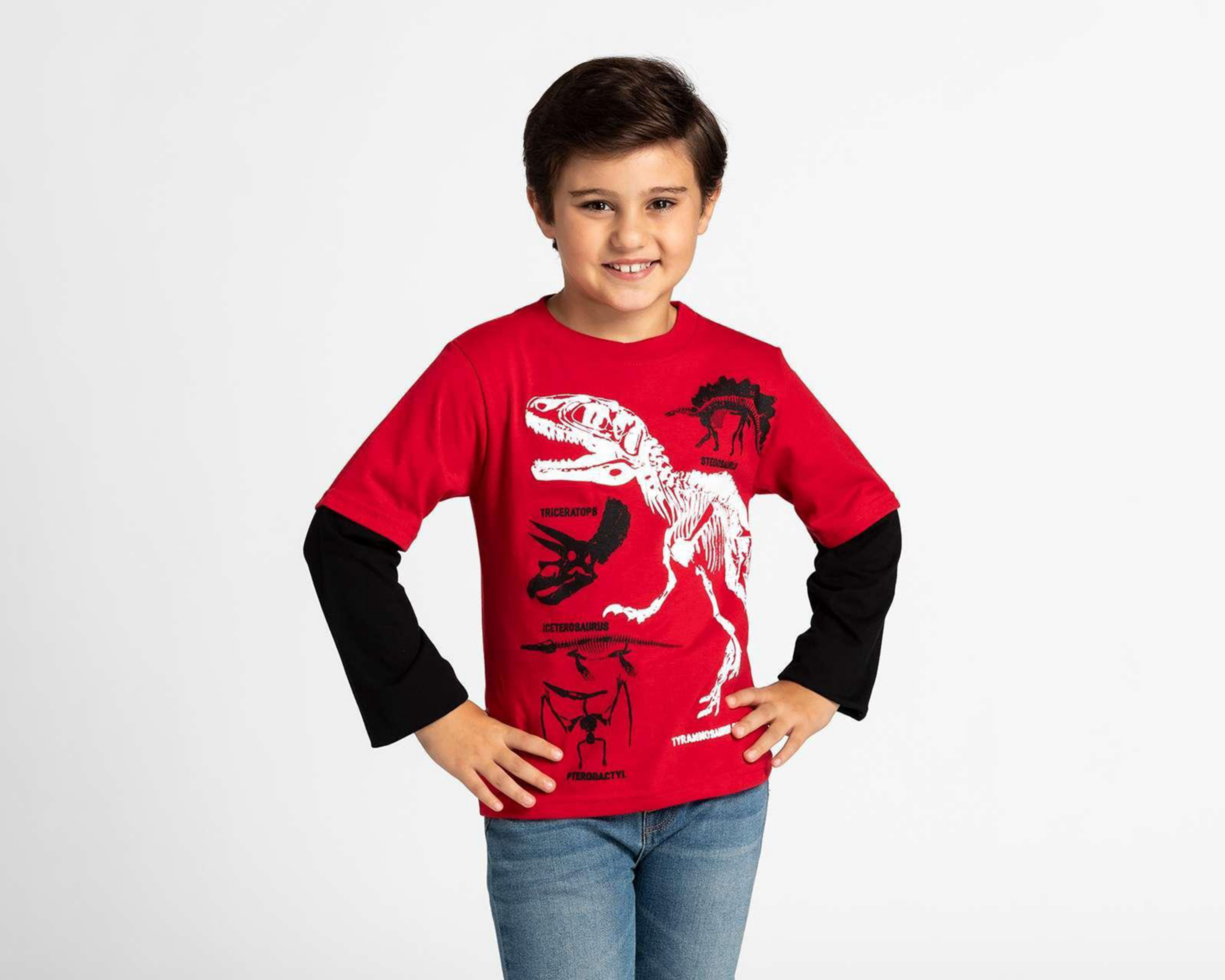 Playera Refill con Print de Dinosaurio para Niño