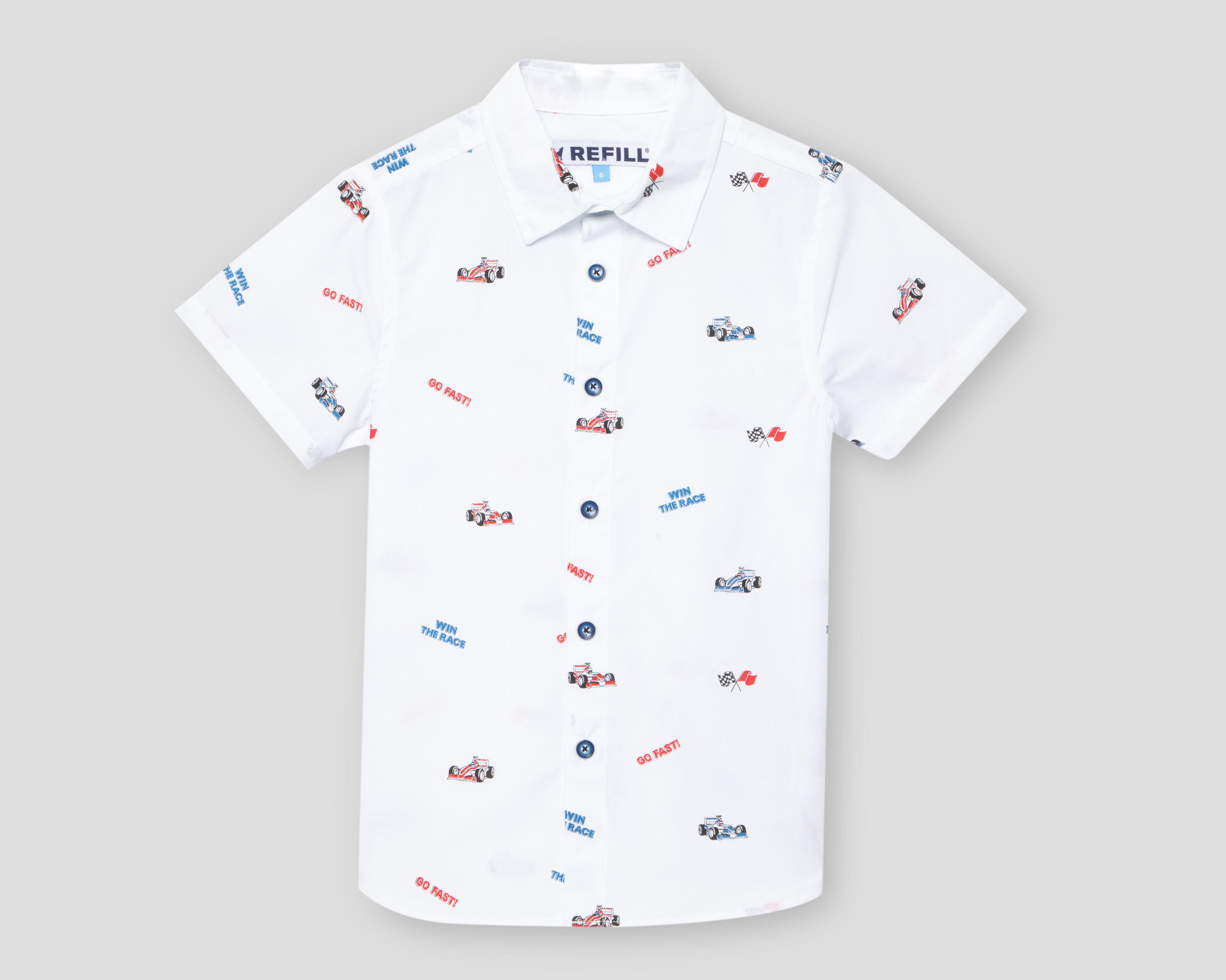 Camisa Cuello Americano Blanca Refill para Niño