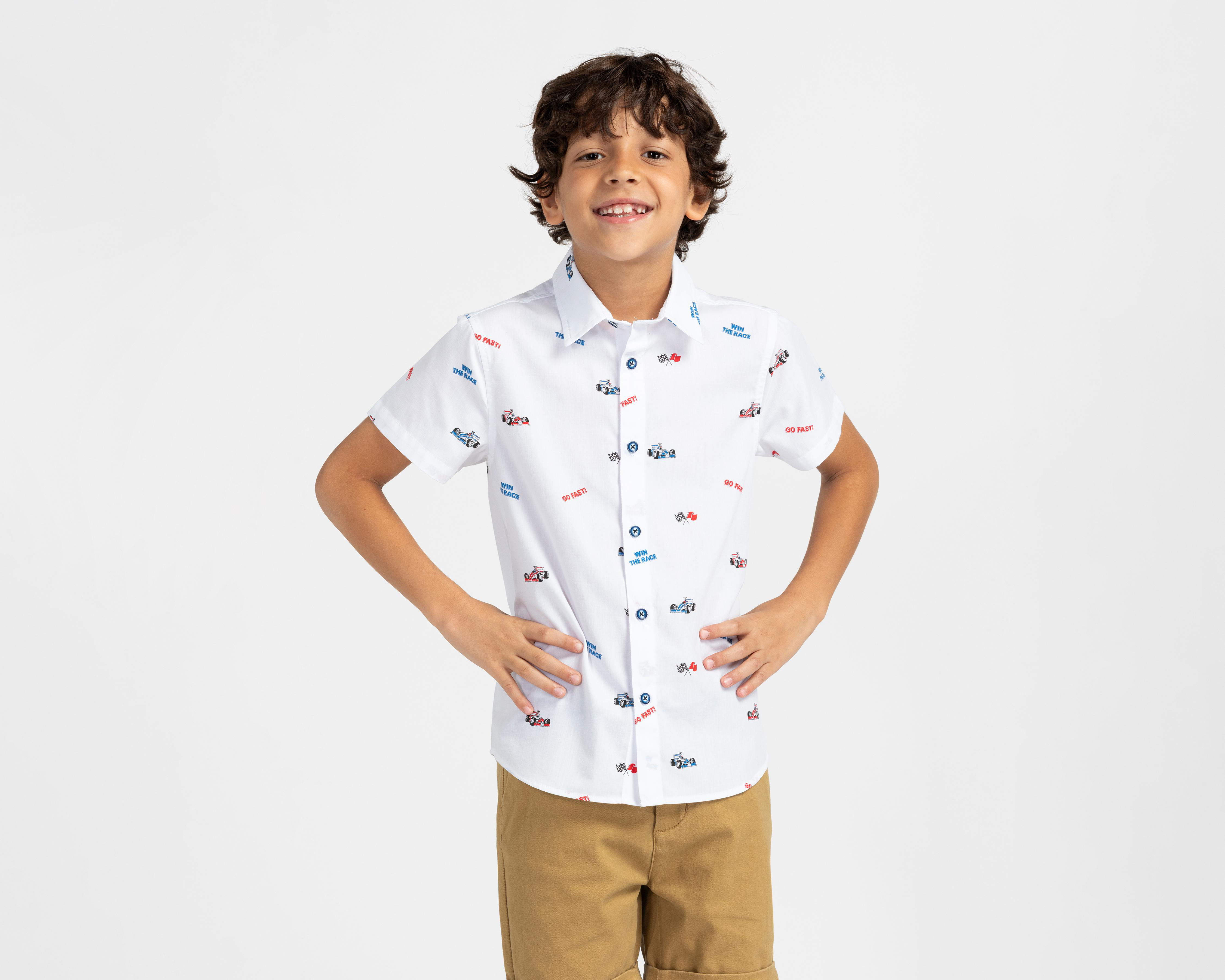 Camisa Cuello Americano Blanca Refill para Niño $189