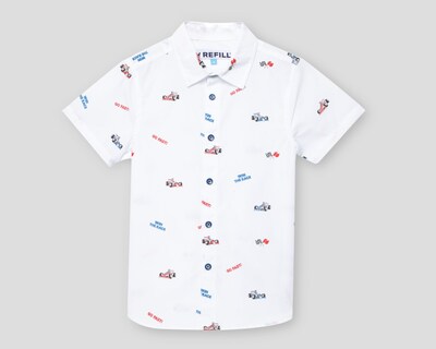 Foto 1 | Camisa Cuello Americano Blanca Refill para Niño