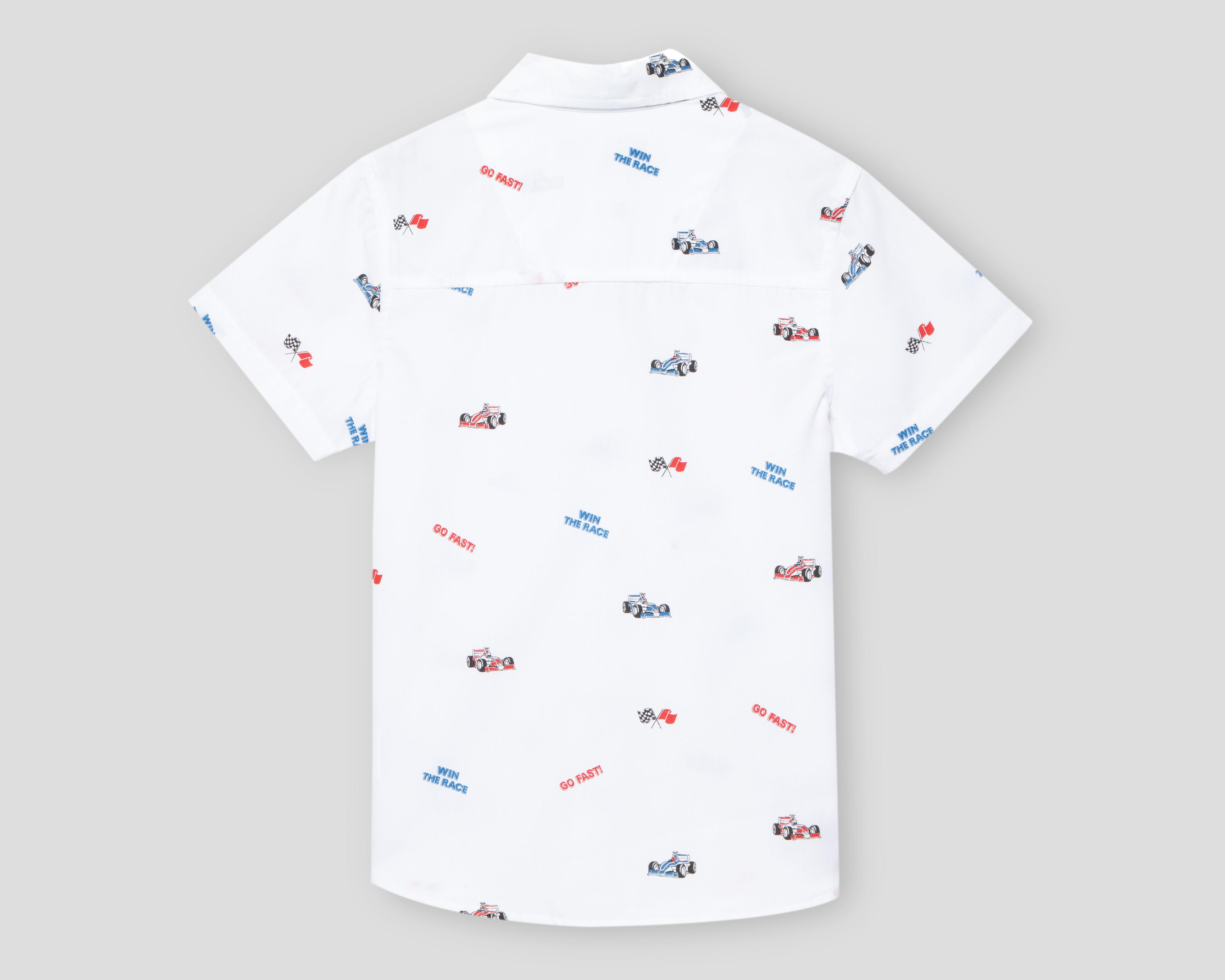 Foto 3 pulgar | Camisa Cuello Americano Blanca Refill para Niño