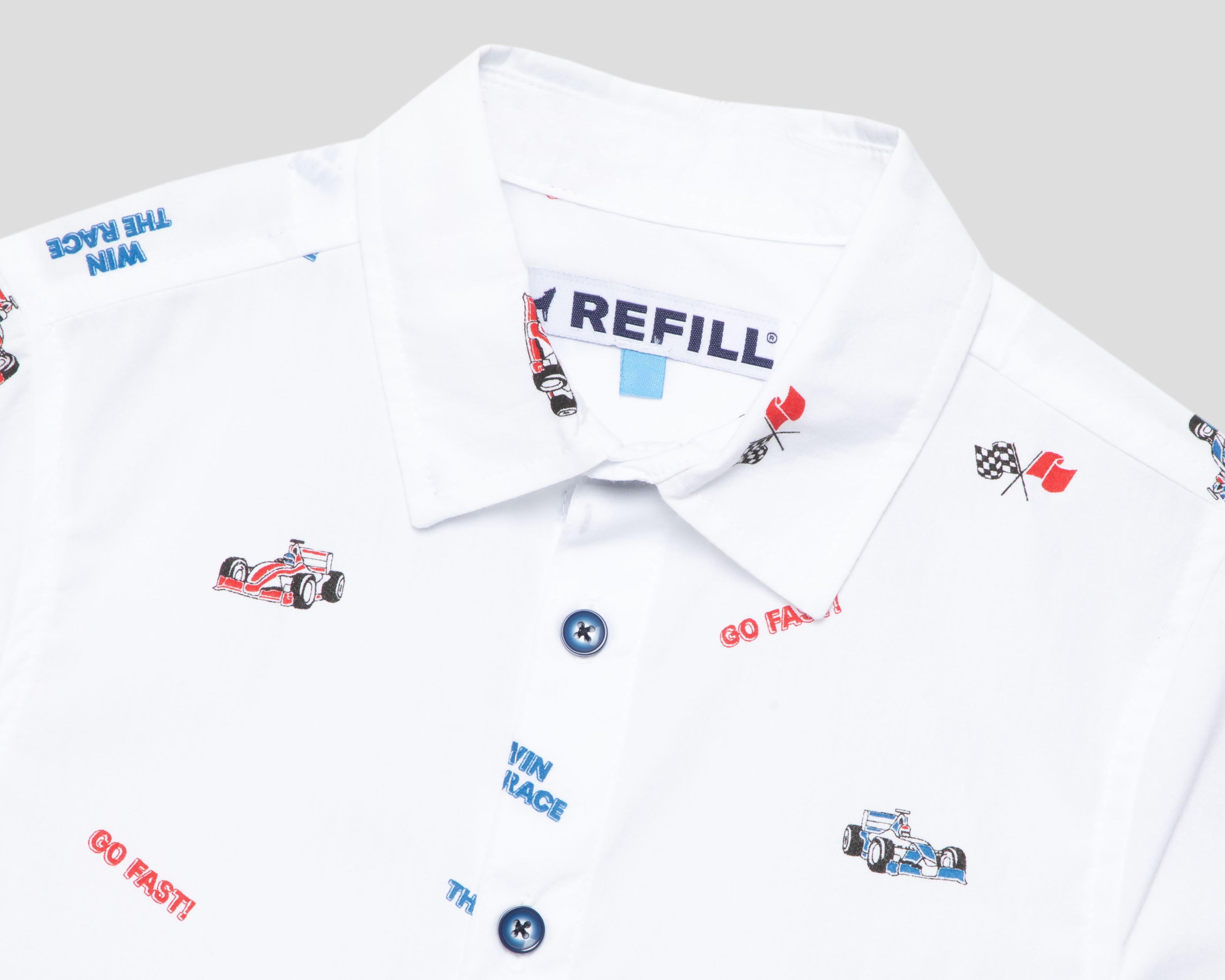 Foto 4 pulgar | Camisa Cuello Americano Blanca Refill para Niño