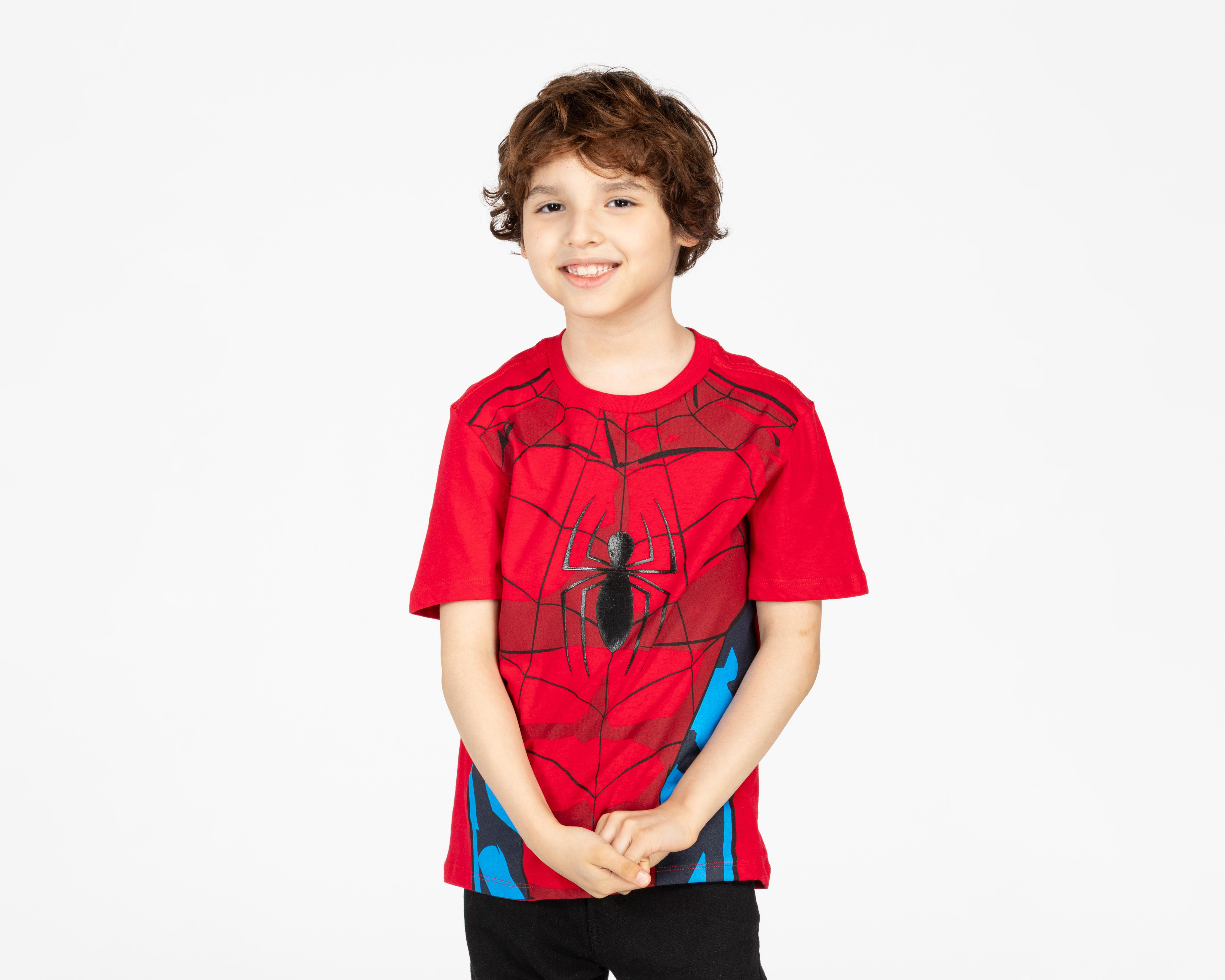 Foto 2 pulgar | Playera Spider-Man Manga Corta Estampada para Niño
