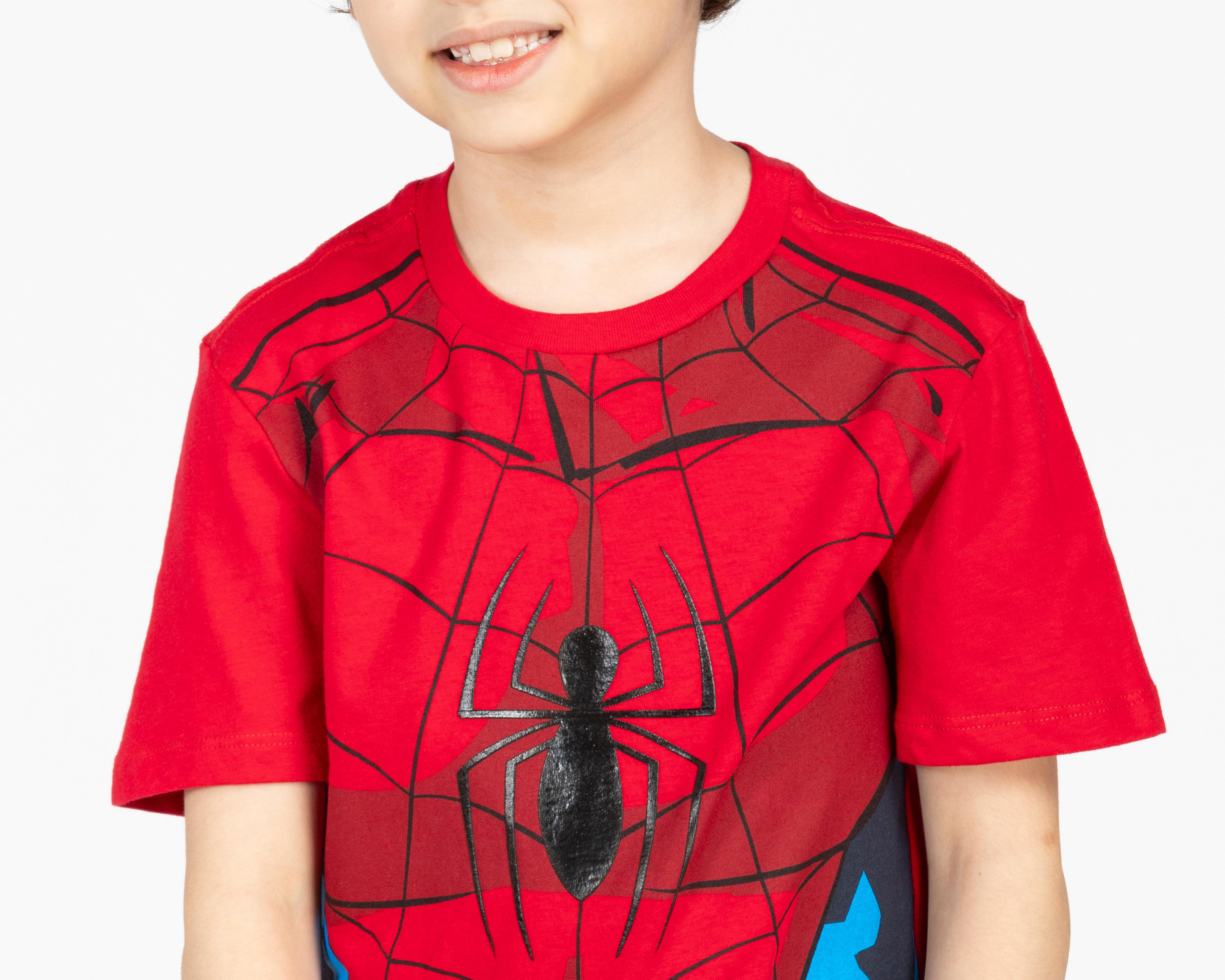 Foto 4 pulgar | Playera Spider-Man Manga Corta Estampada para Niño