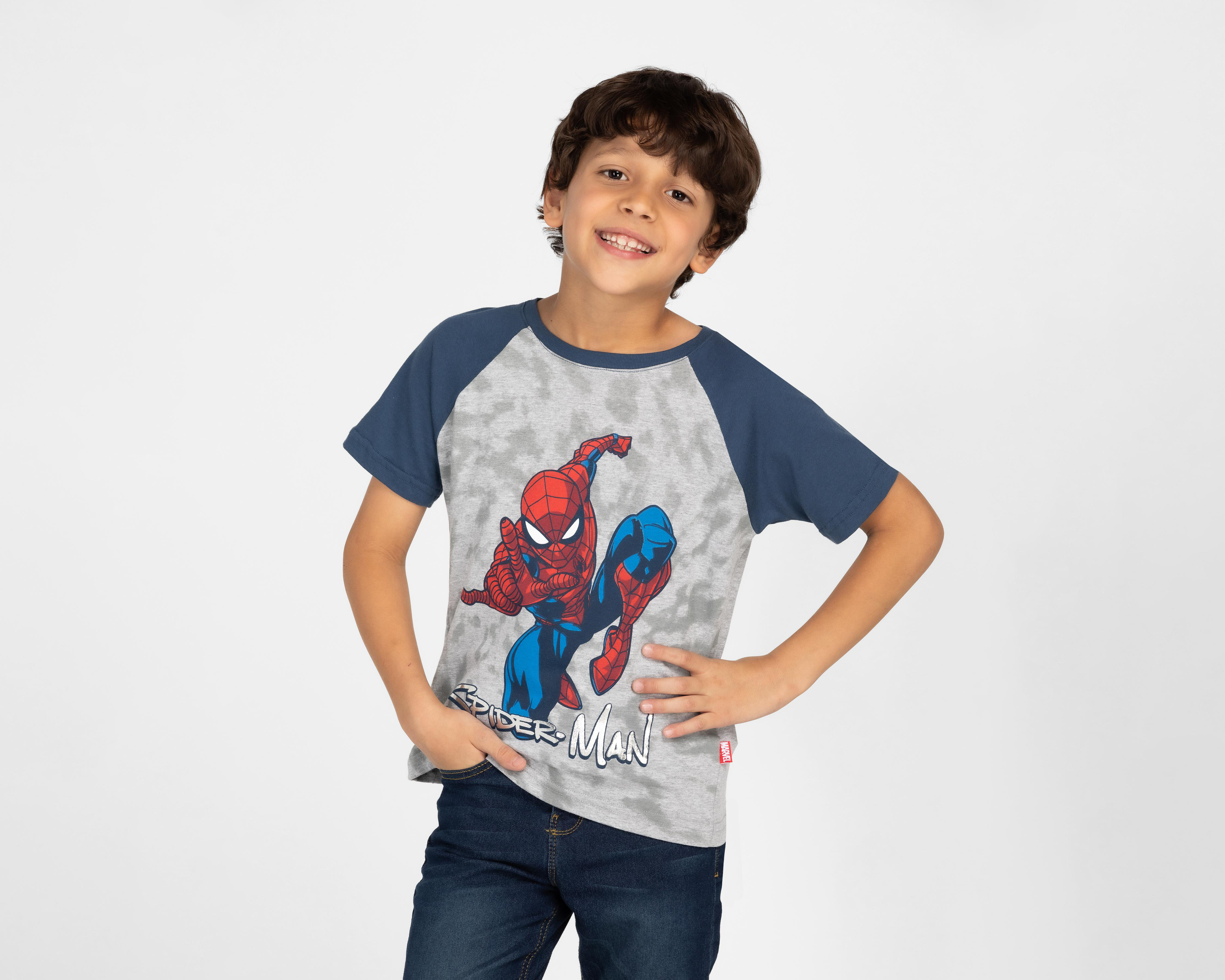 Foto 2 pulgar | Playera Marvel Manga Corta para Niño
