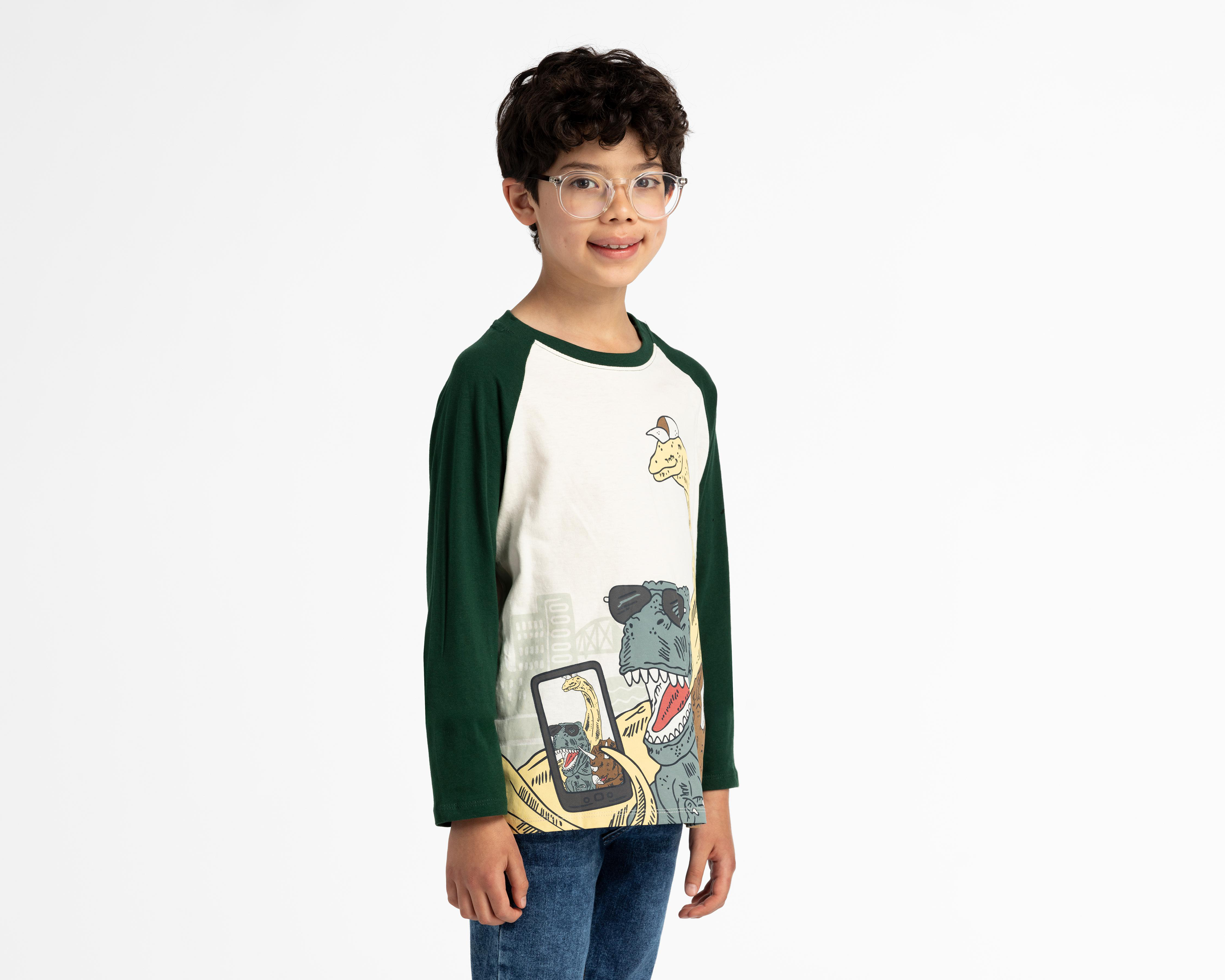 Playera Refill con Estampado de Dinosaurios para Niño