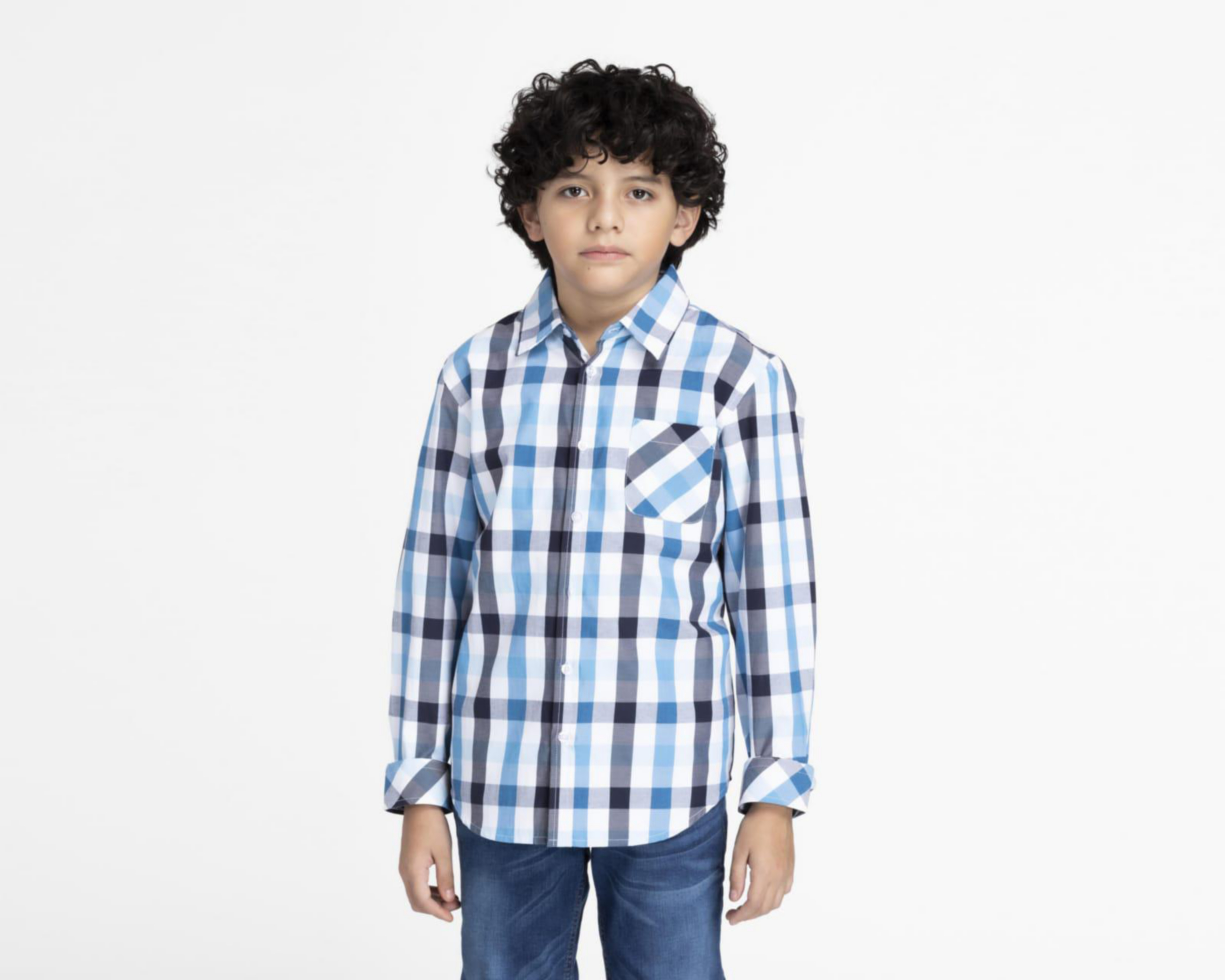 Camisa Refill Manga Larga de Cuadros Juvenil