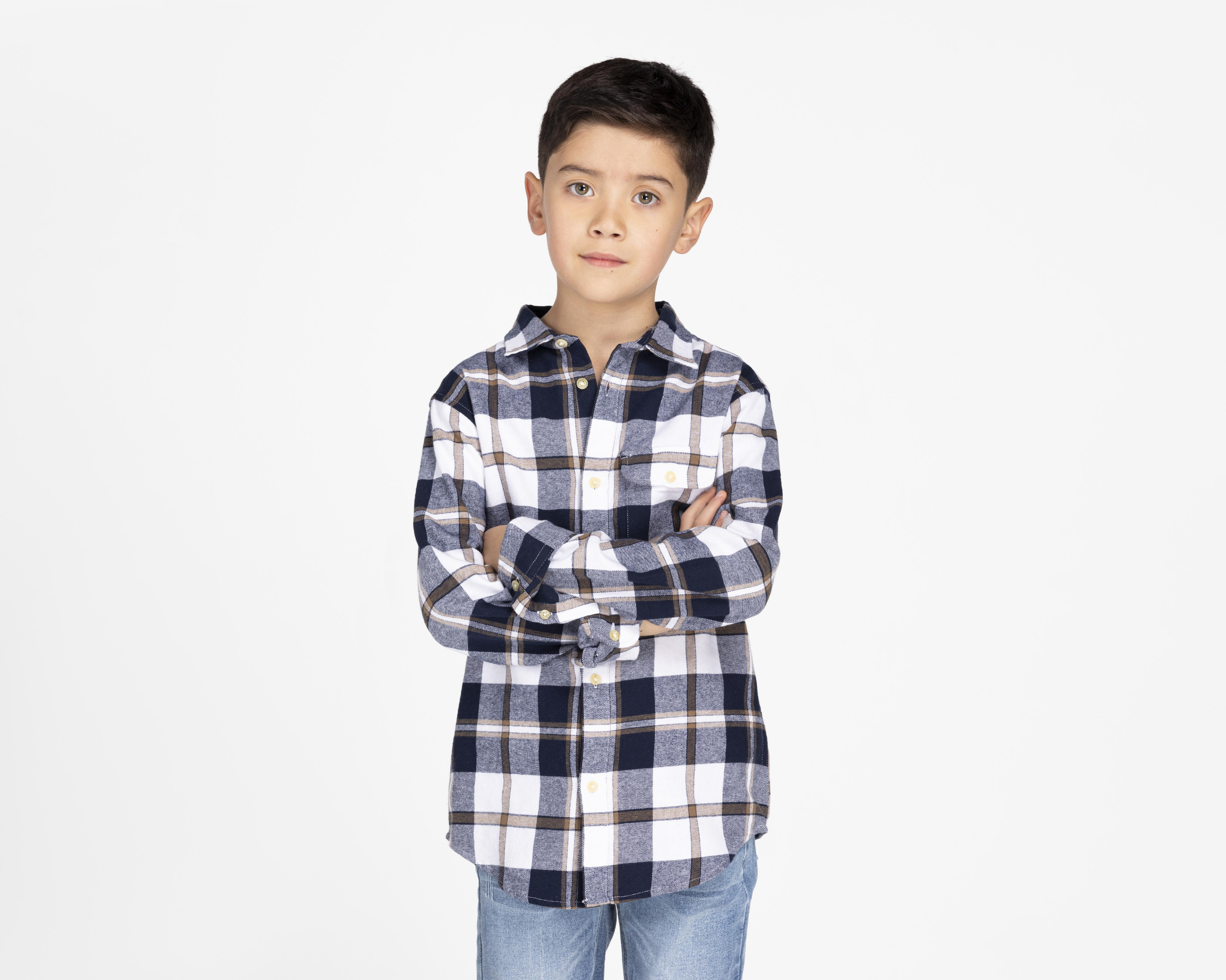 Camisa Refill Manga Larga a Cuadros para Niño