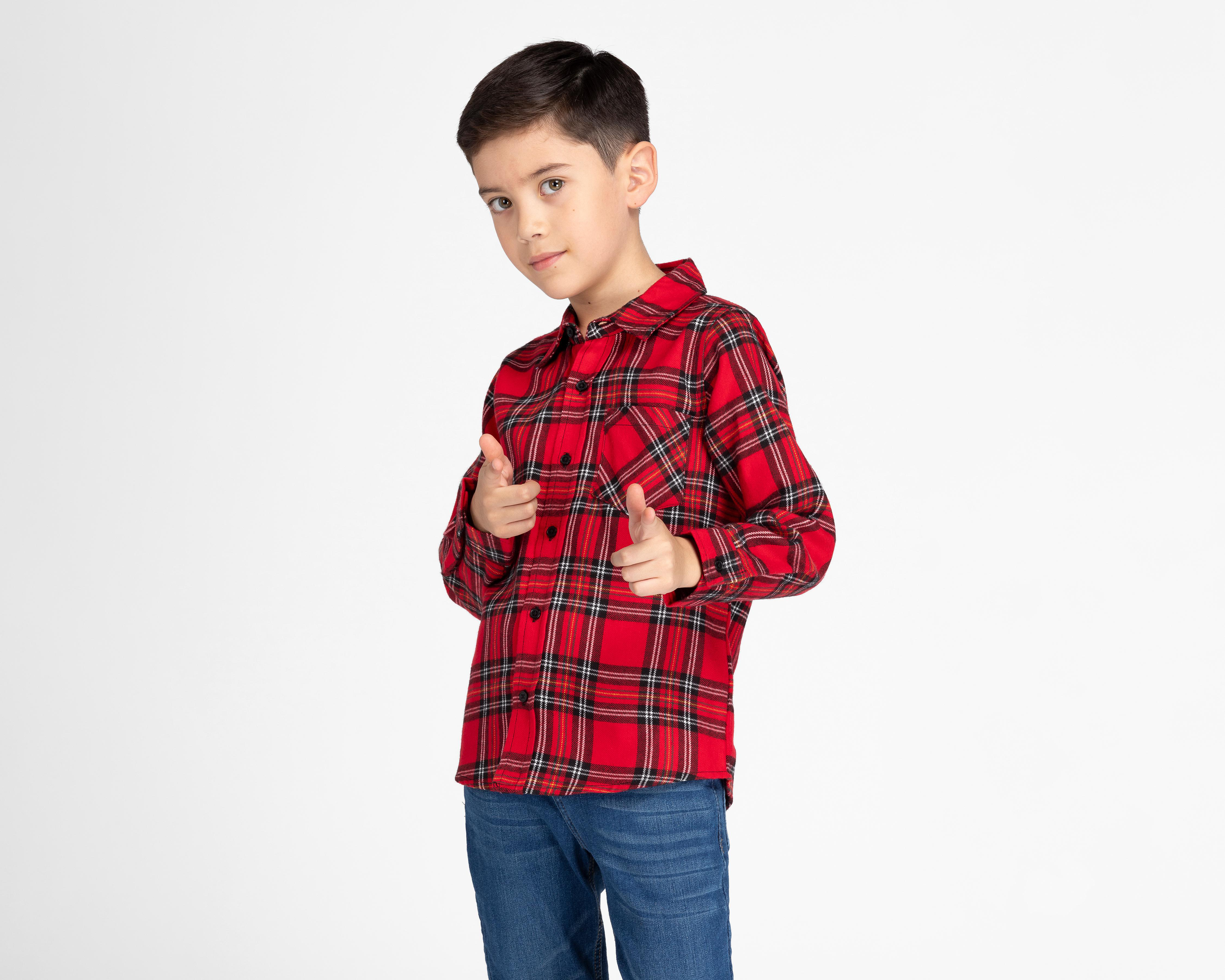 Foto 2 pulgar | Camisa Refill Manga Larga a Cuadros para Niño