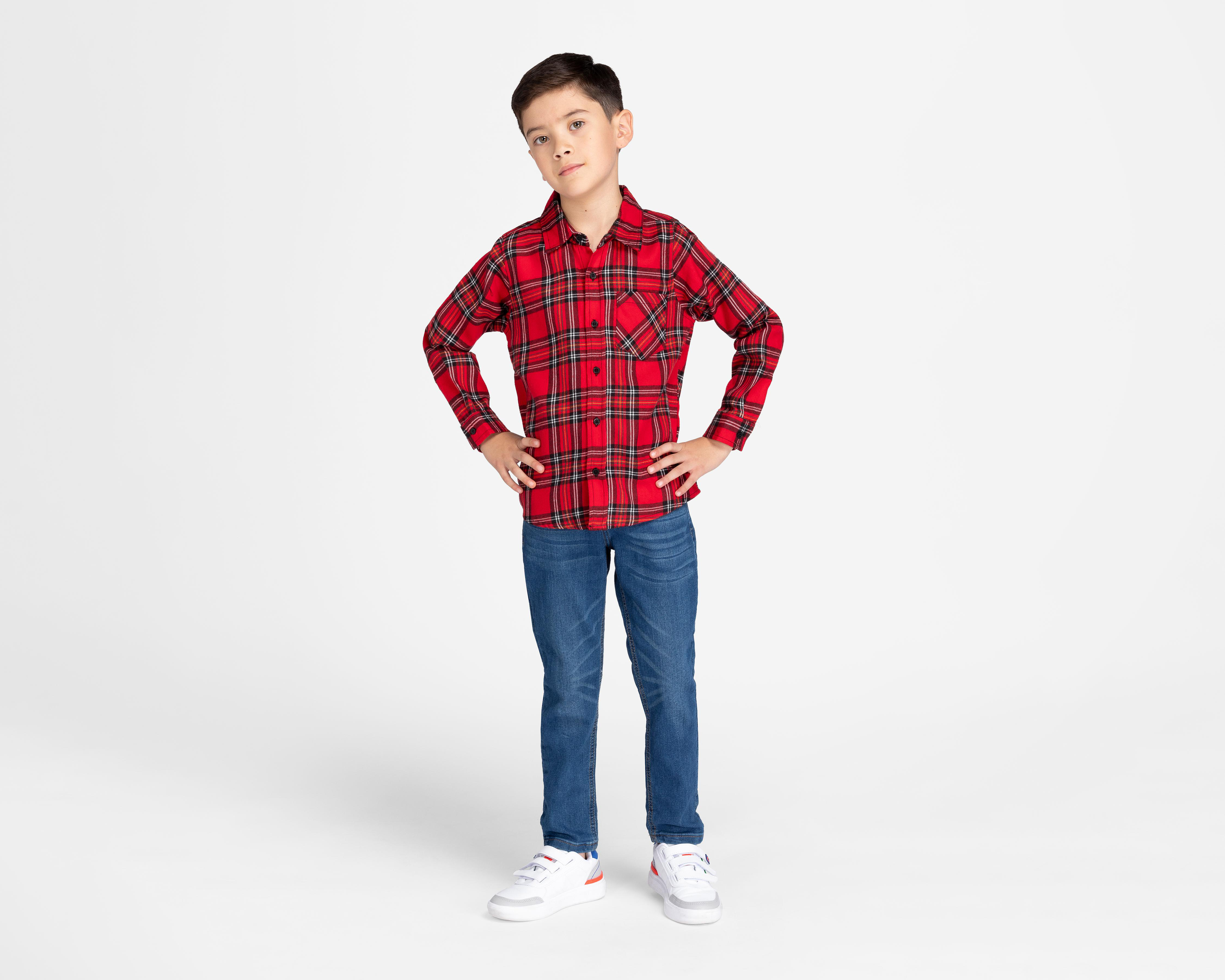 Foto 2 | Camisa Refill Manga Larga a Cuadros para Niño