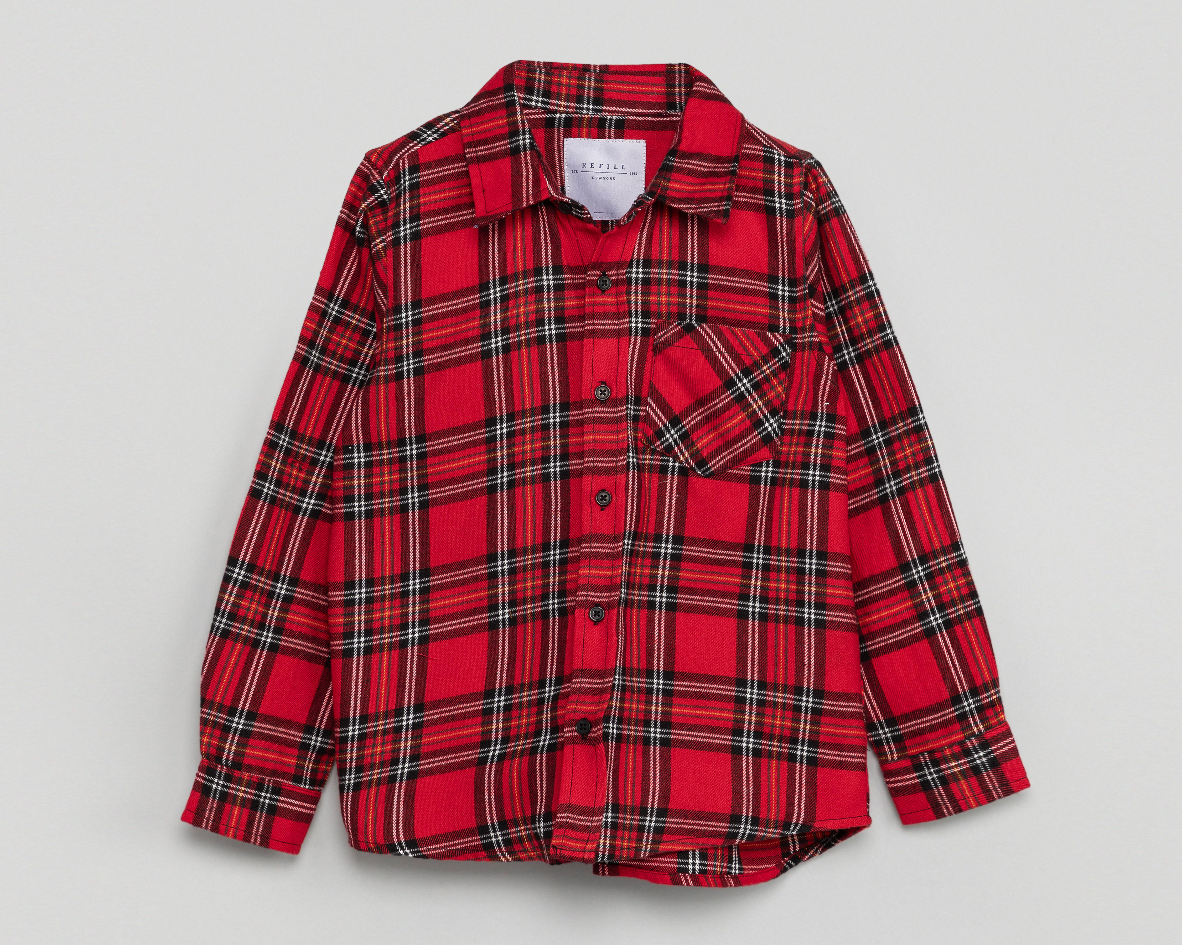 Foto 5 | Camisa Refill Manga Larga a Cuadros para Niño