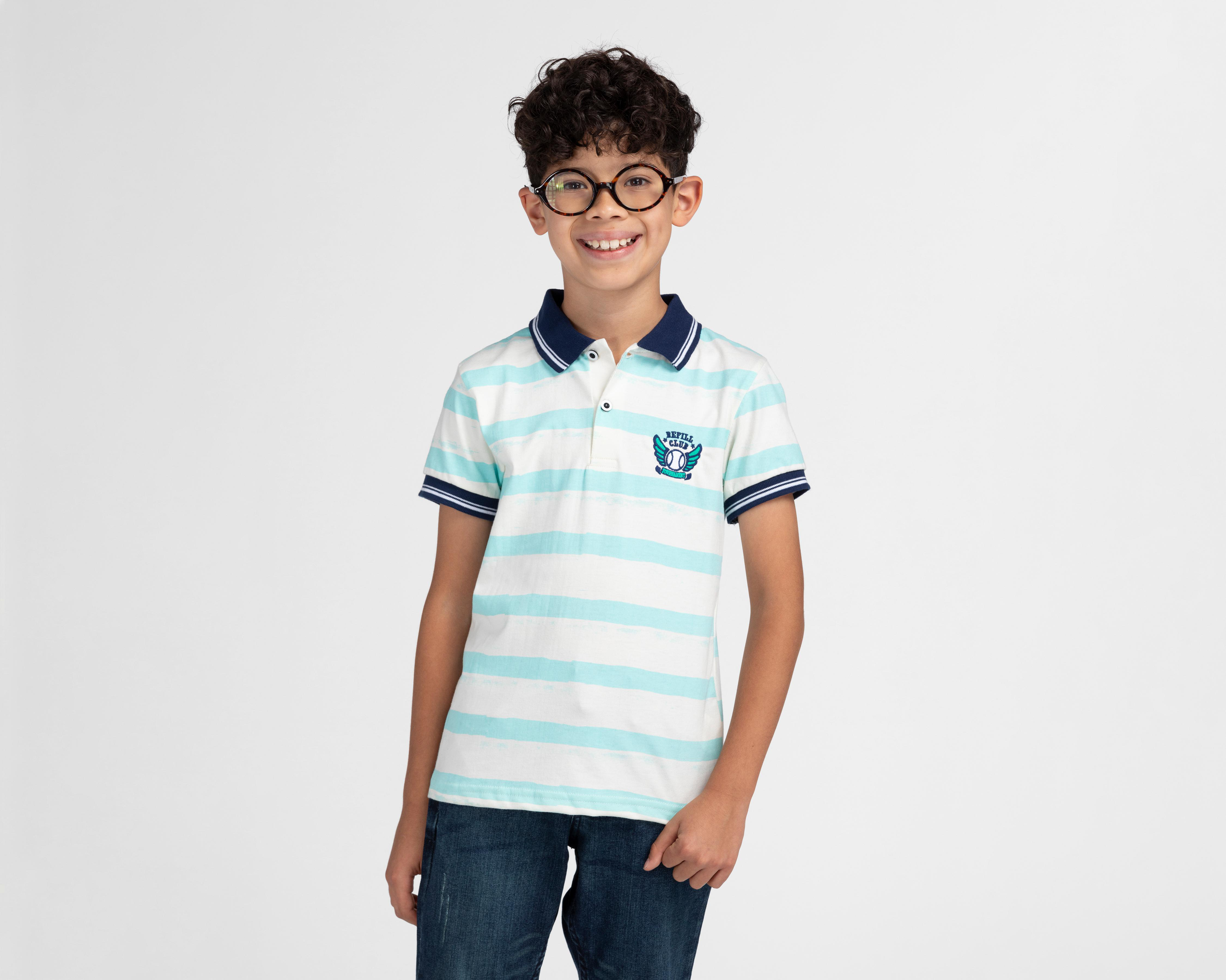 Foto 1 | Playera Refill Manga Corta a Rayas para Niño