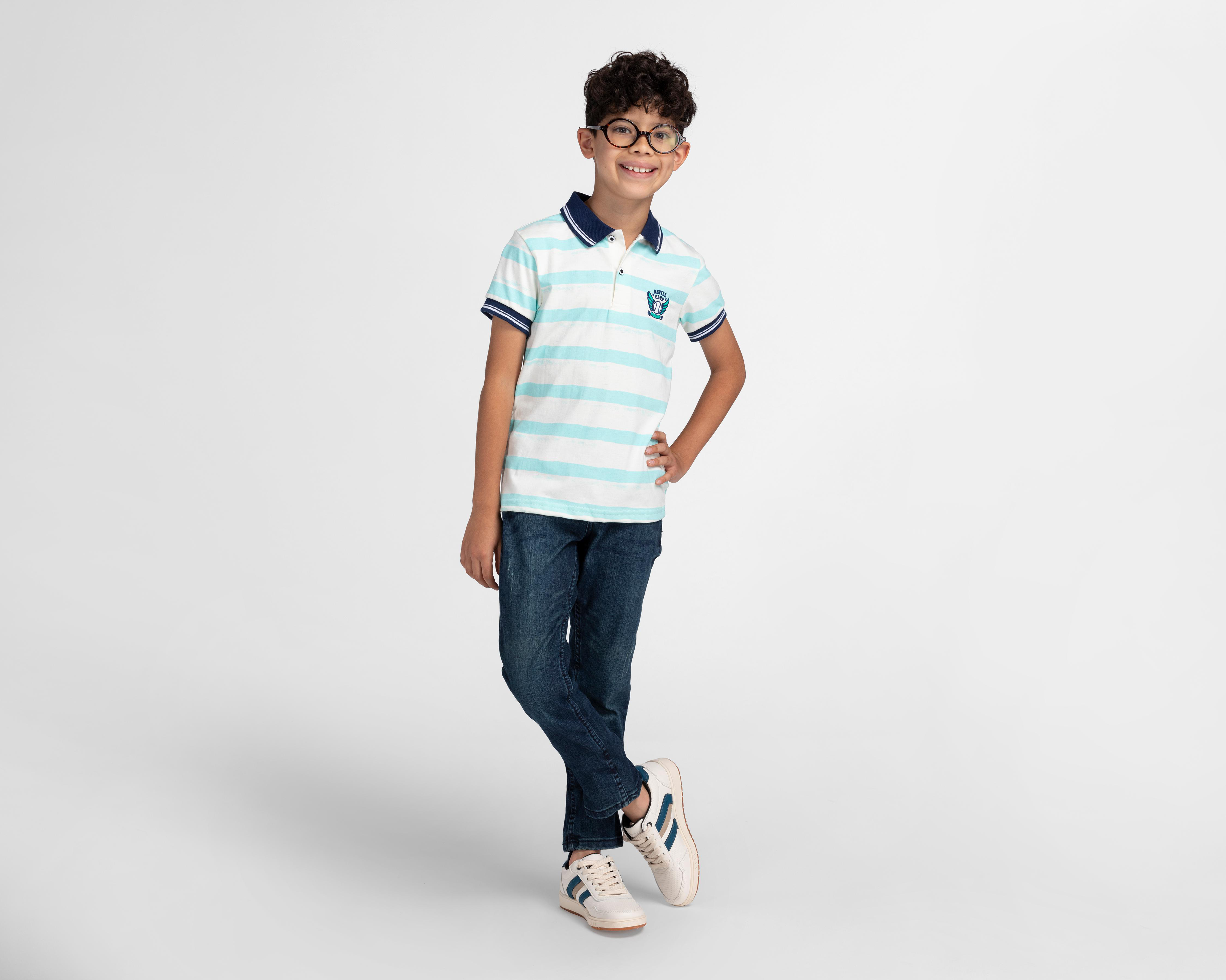 Foto 4 pulgar | Playera Refill Manga Corta a Rayas para Niño