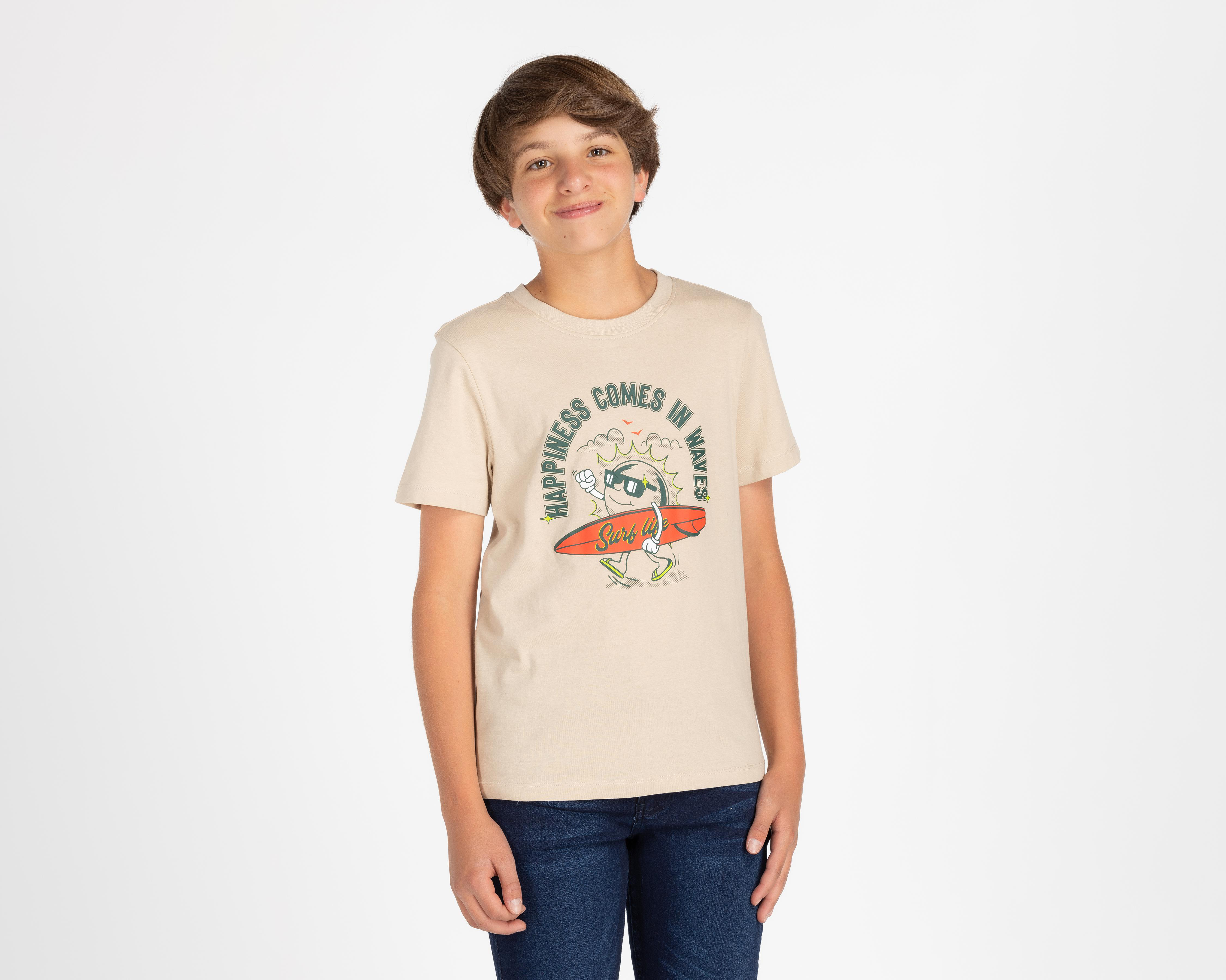 Foto 1 | Playera Refill Manga Corta Estampada Juvenil