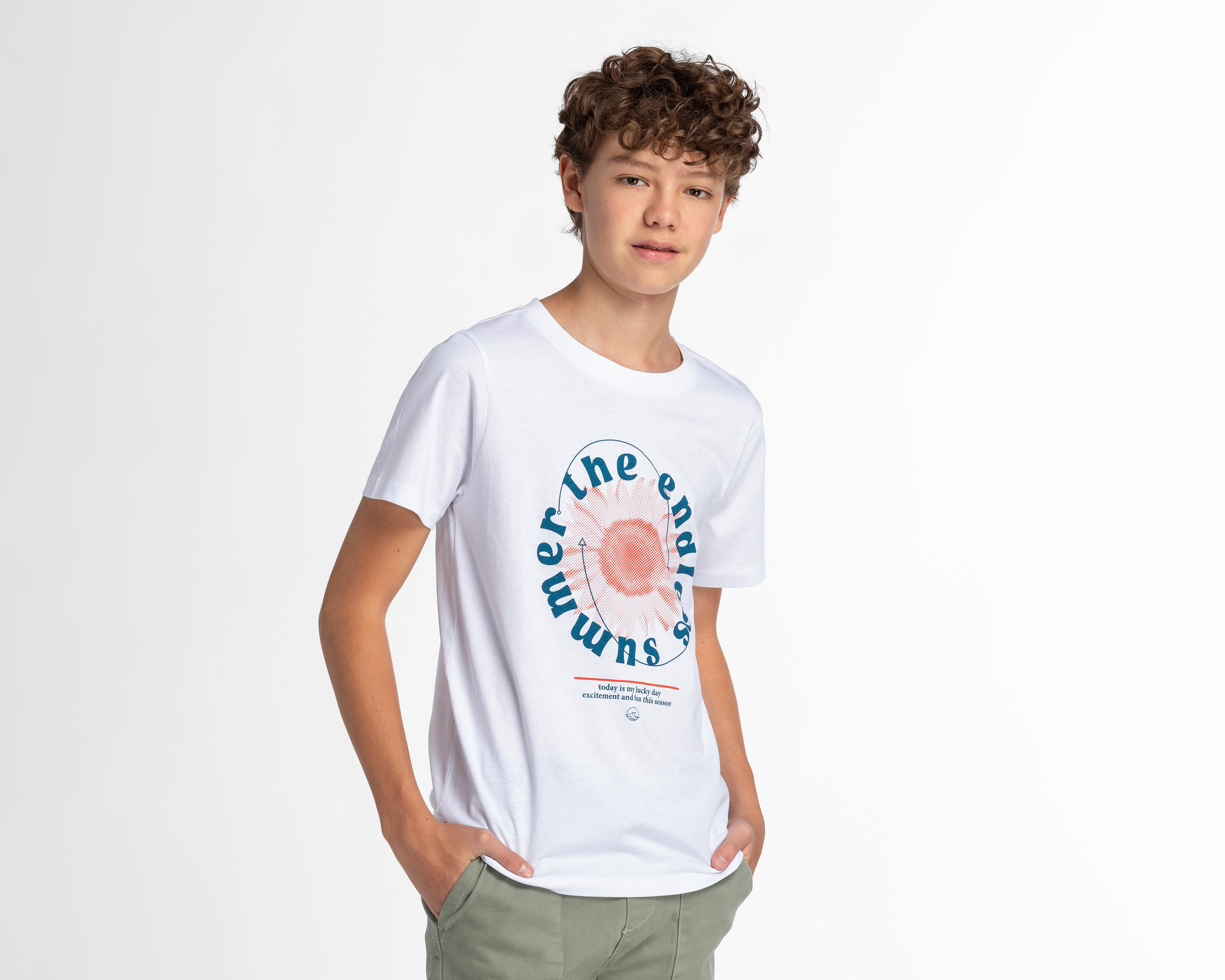 Foto 2 pulgar | Playera Refill Manga Corta Estampada para Niño