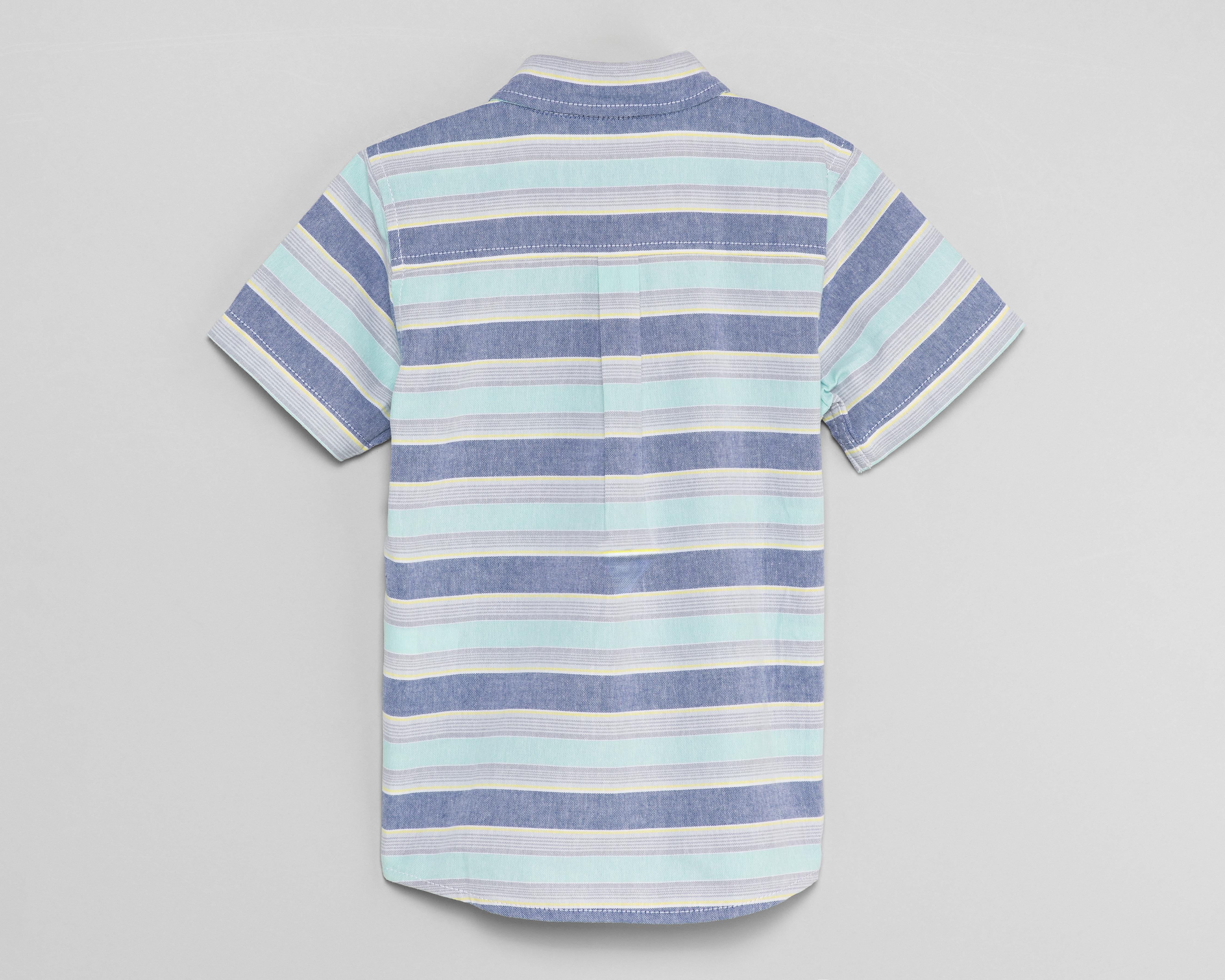 Foto 3 pulgar | Camisa Refill Manga Corta a Rayas para Niño