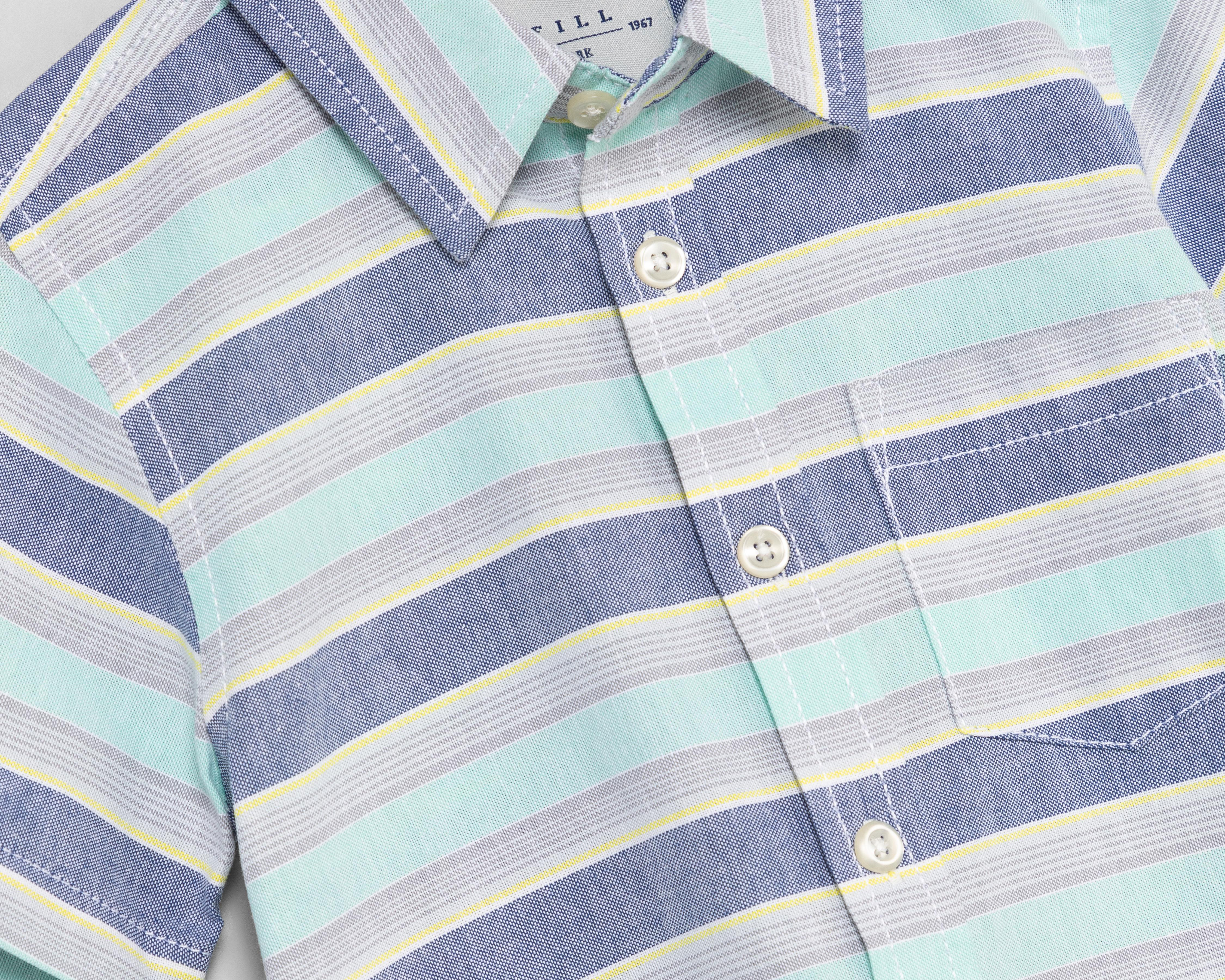 Foto 4 pulgar | Camisa Refill Manga Corta a Rayas para Niño