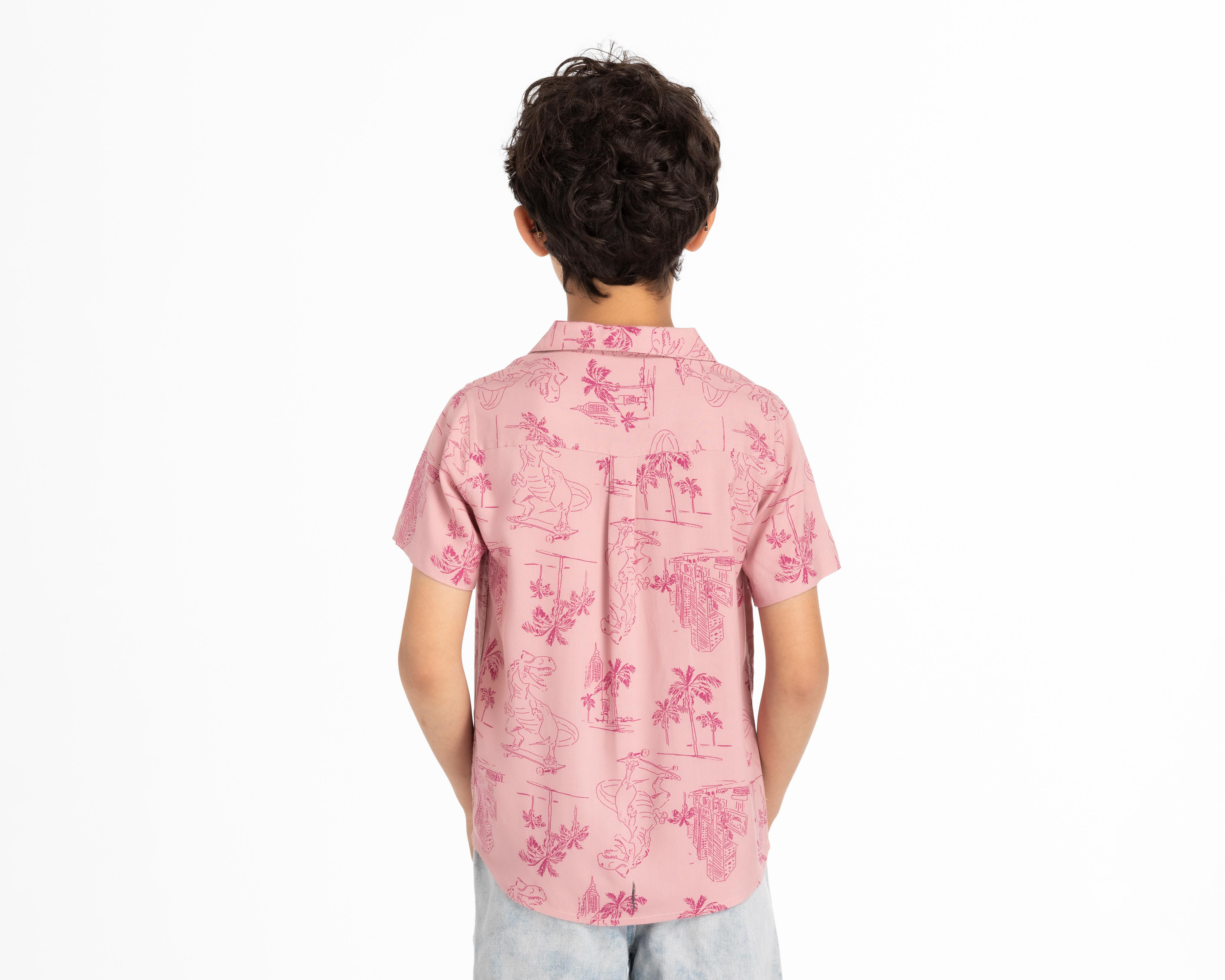 Foto 2 | Camisa Refill Manga Corta con Print de Dinosaurios para Niño