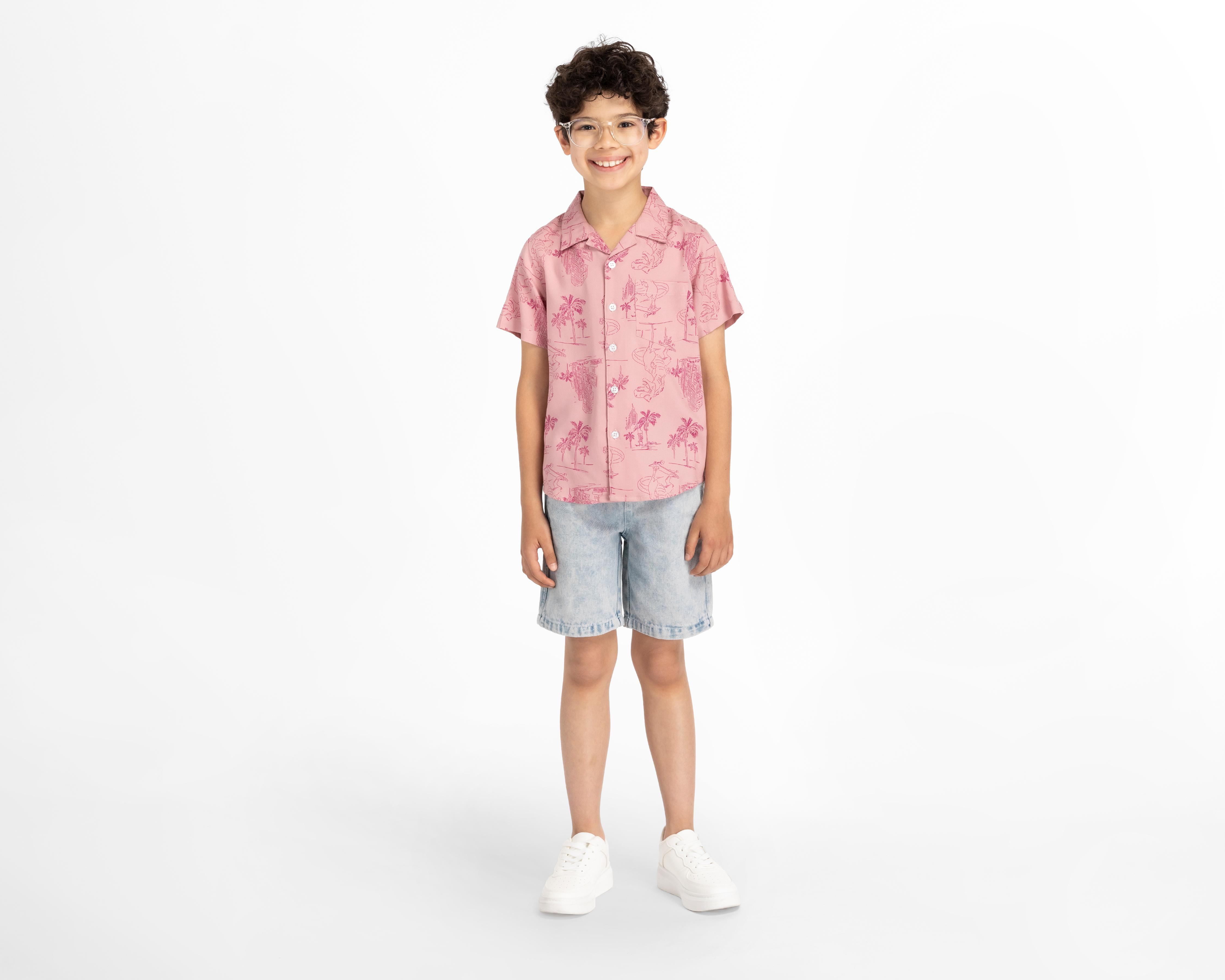 Foto 4 pulgar | Camisa Refill Manga Corta con Print de Dinosaurios para Niño