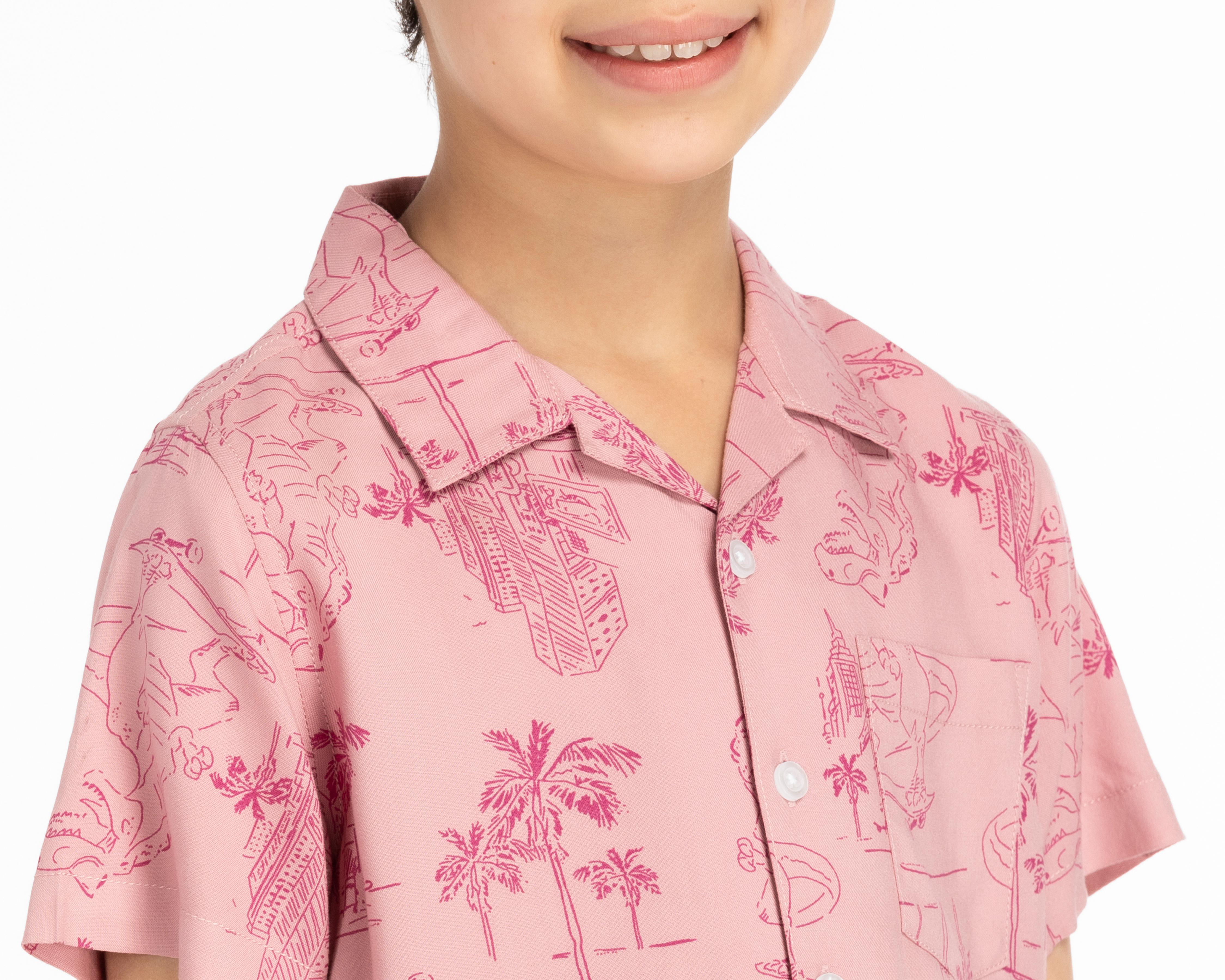 Foto 5 pulgar | Camisa Refill Manga Corta con Print de Dinosaurios para Niño