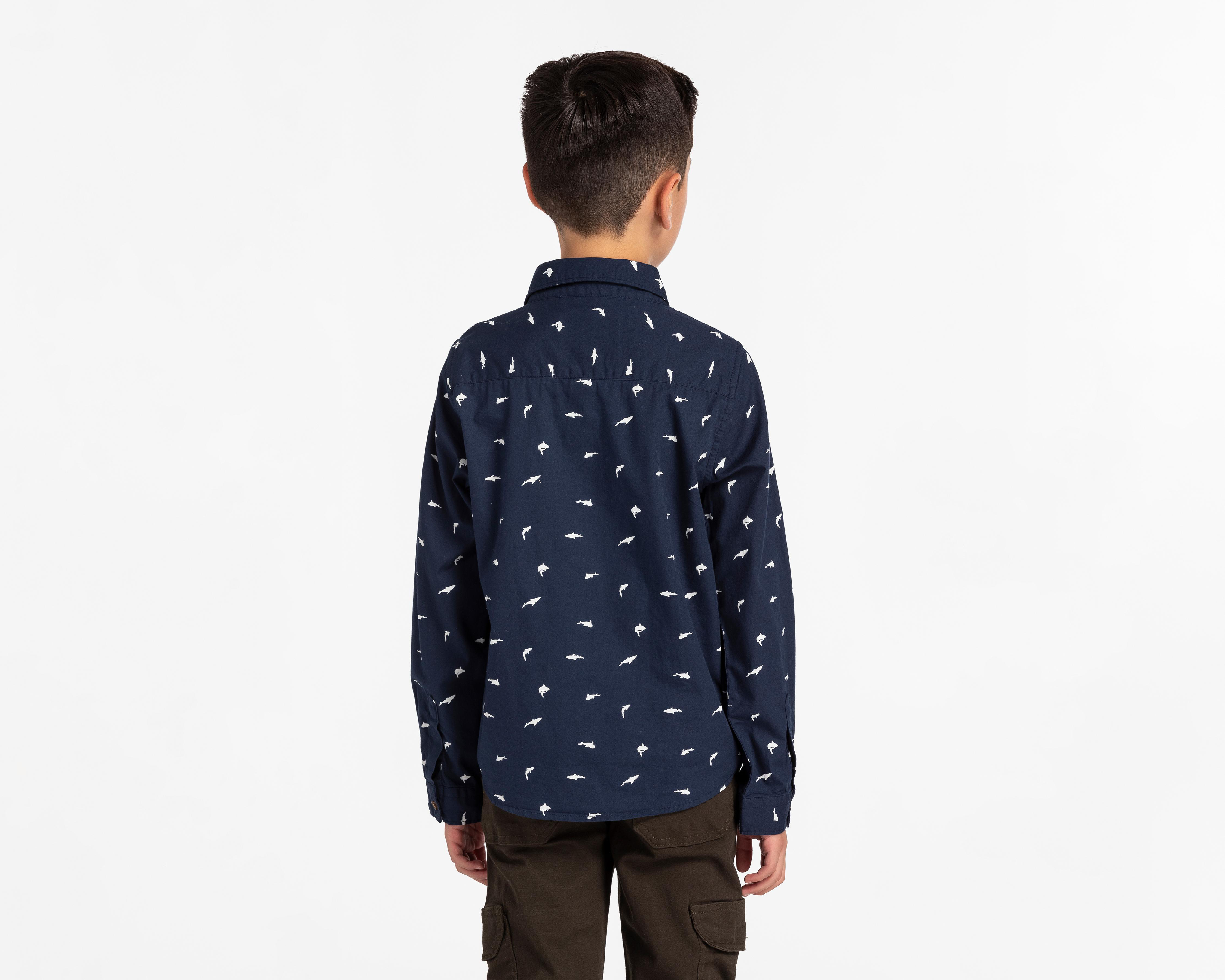 Foto 3 pulgar | Camisa Refill Manga Larga de Tiburones para Niño
